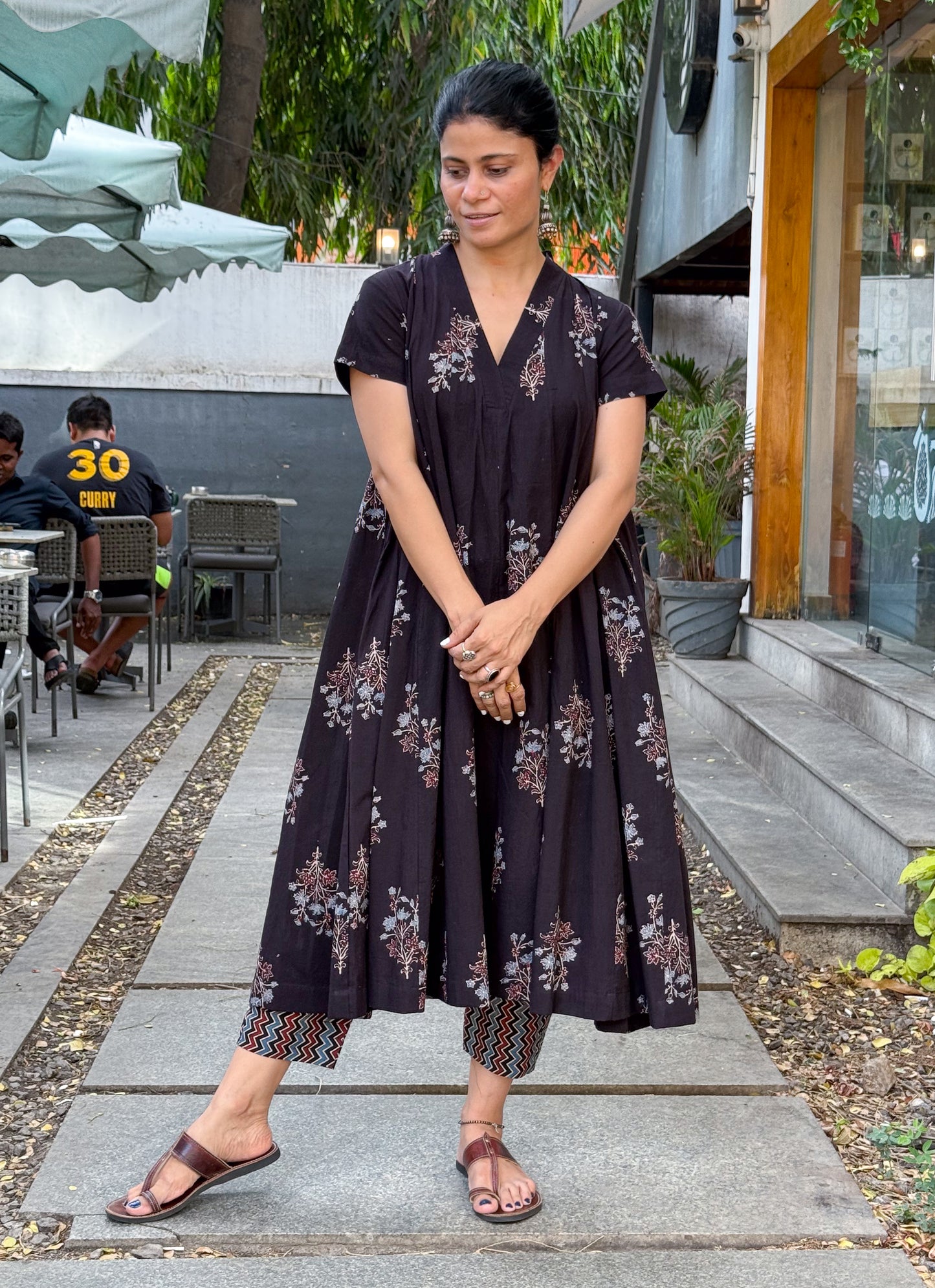 Cotton Handblock Printed Natural Dyed Ajrakh Kurta