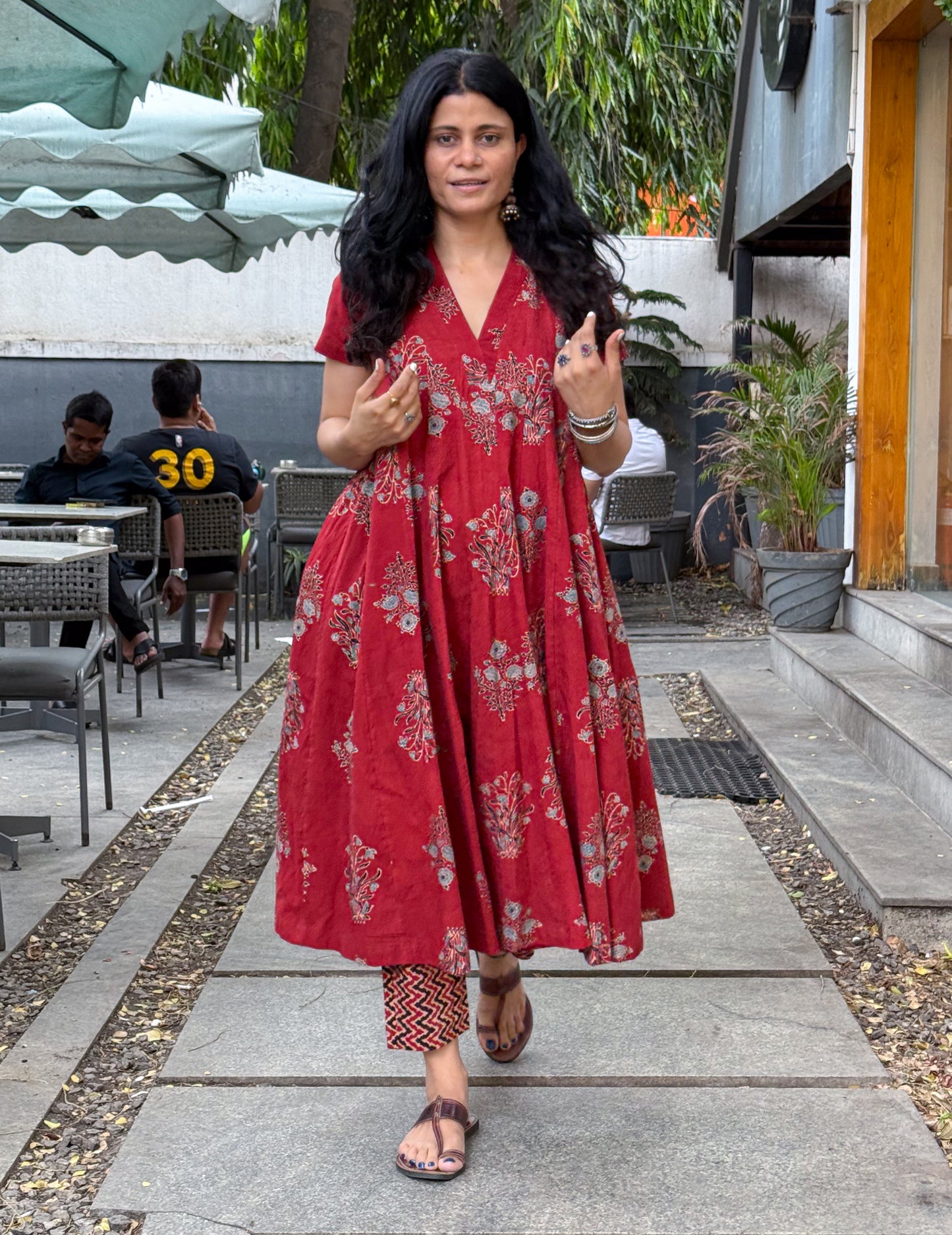 Cotton Handblock Printed Natural Dyed Ajrakh Kurta