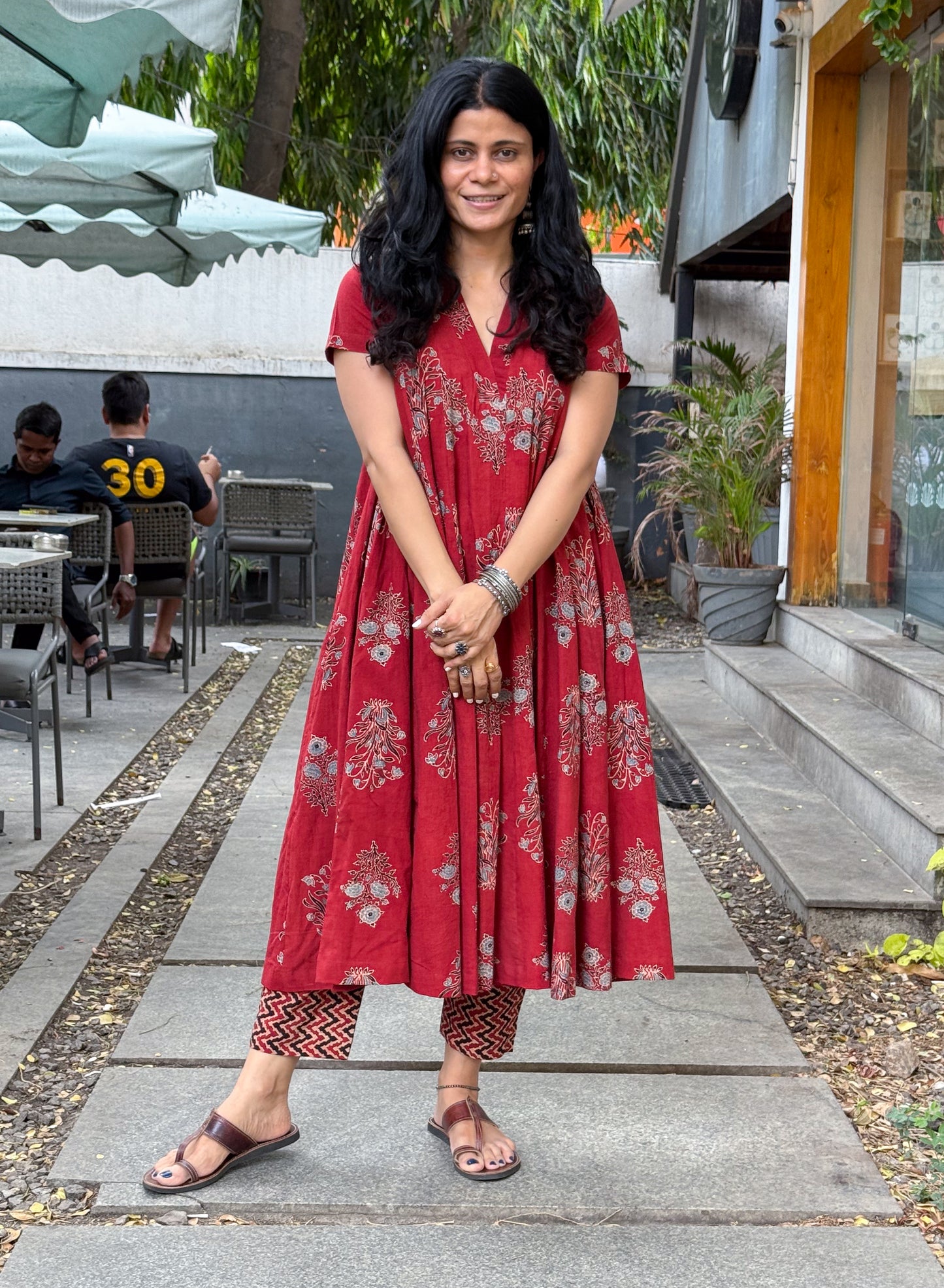 Cotton Handblock Printed Natural Dyed Ajrakh Kurta