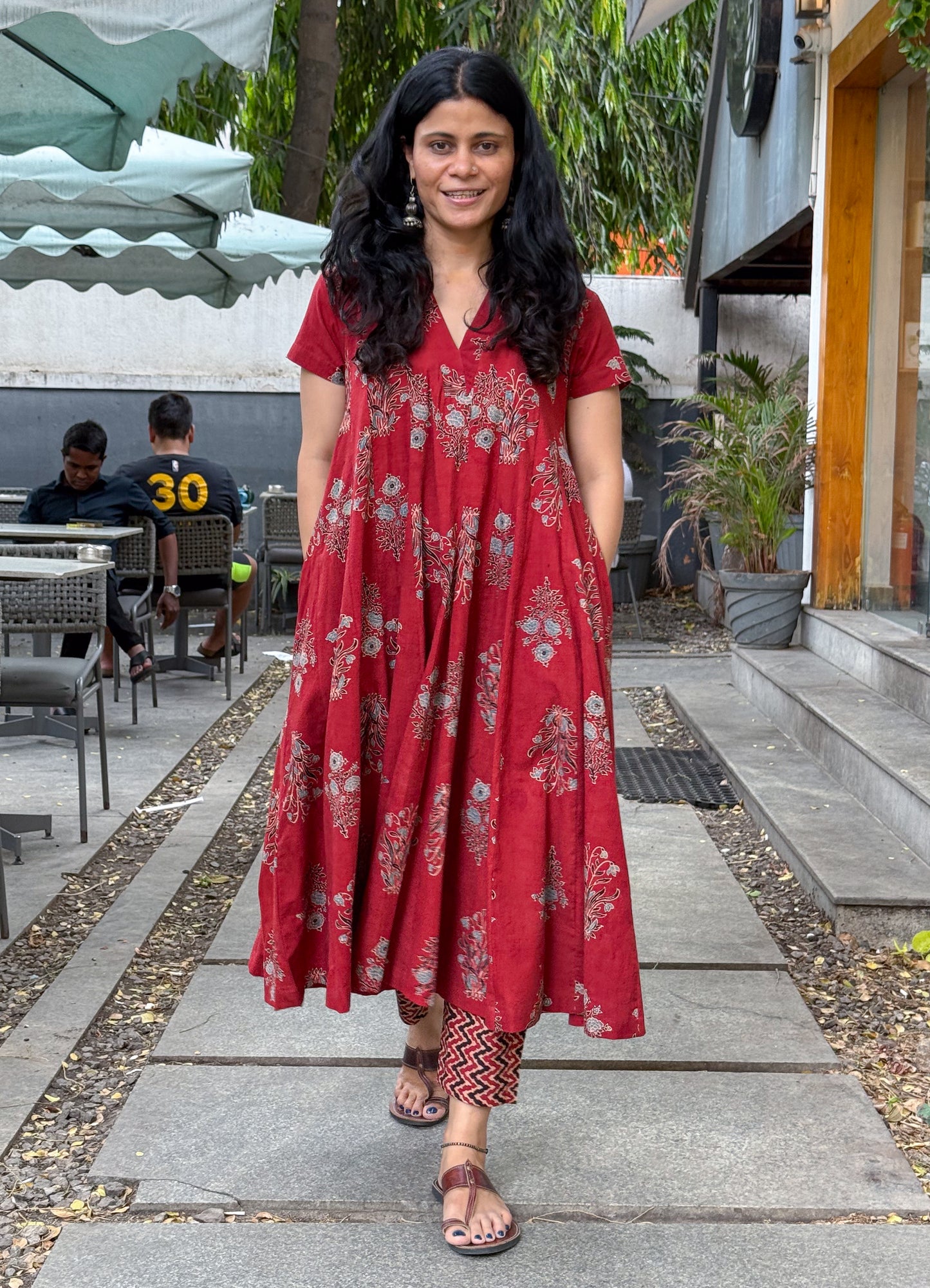 Cotton Handblock Printed Natural Dyed Ajrakh Kurta