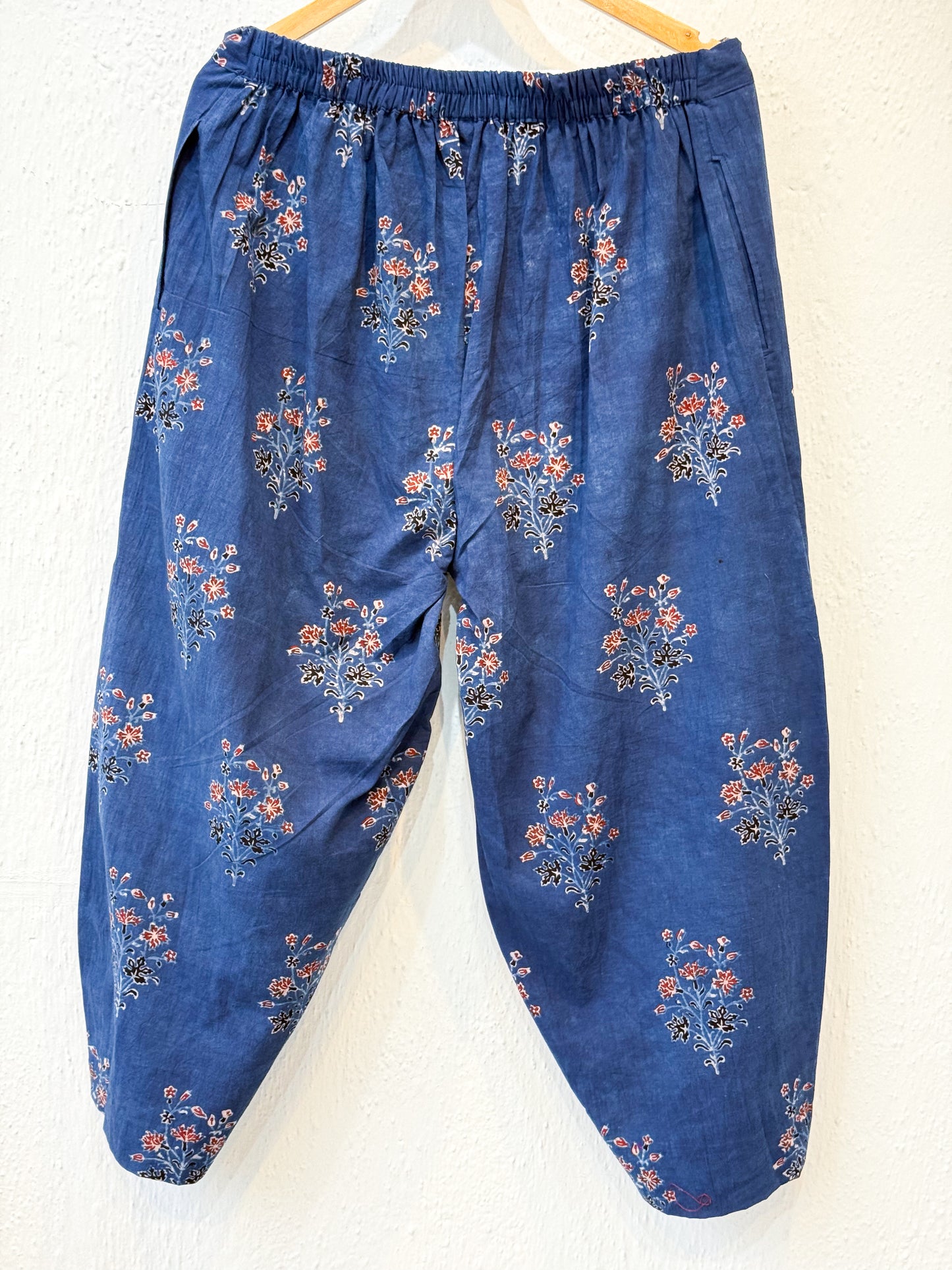 Handblock Printed Natural Dyed Ajrakh Cotton Pant