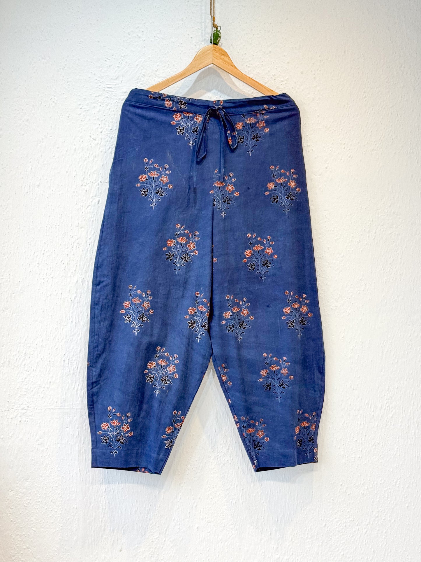 Handblock Printed Natural Dyed Ajrakh Cotton Pant