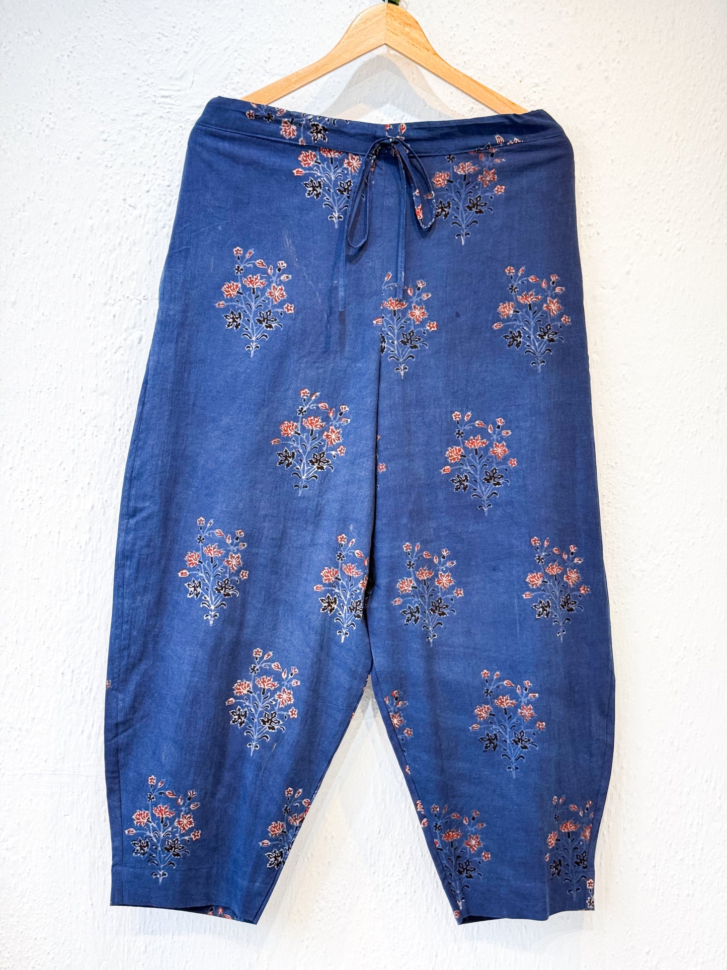 Handblock Printed Natural Dyed Ajrakh Cotton Pant