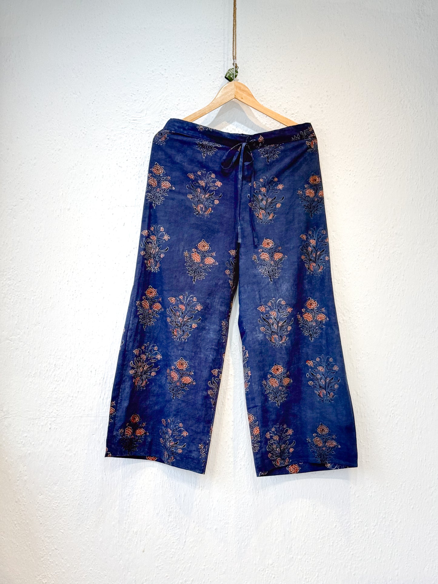 Handblock Printed Natural Dyed Ajrakh Cotton Pant