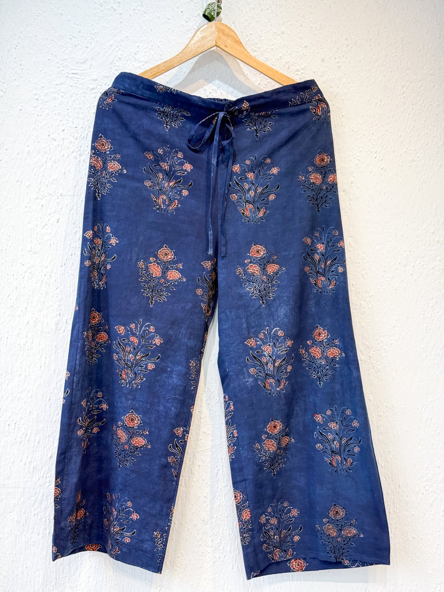 Handblock Printed Natural Dyed Ajrakh Cotton Pant