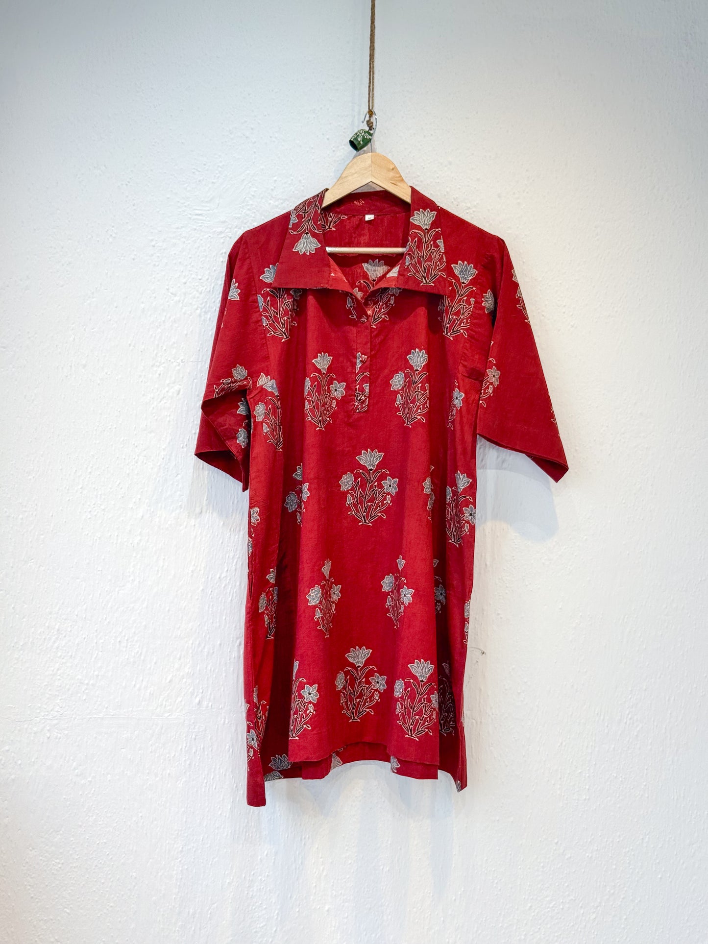 Handblock Printed Natural Dyed Ajrakh Cotton Kurta