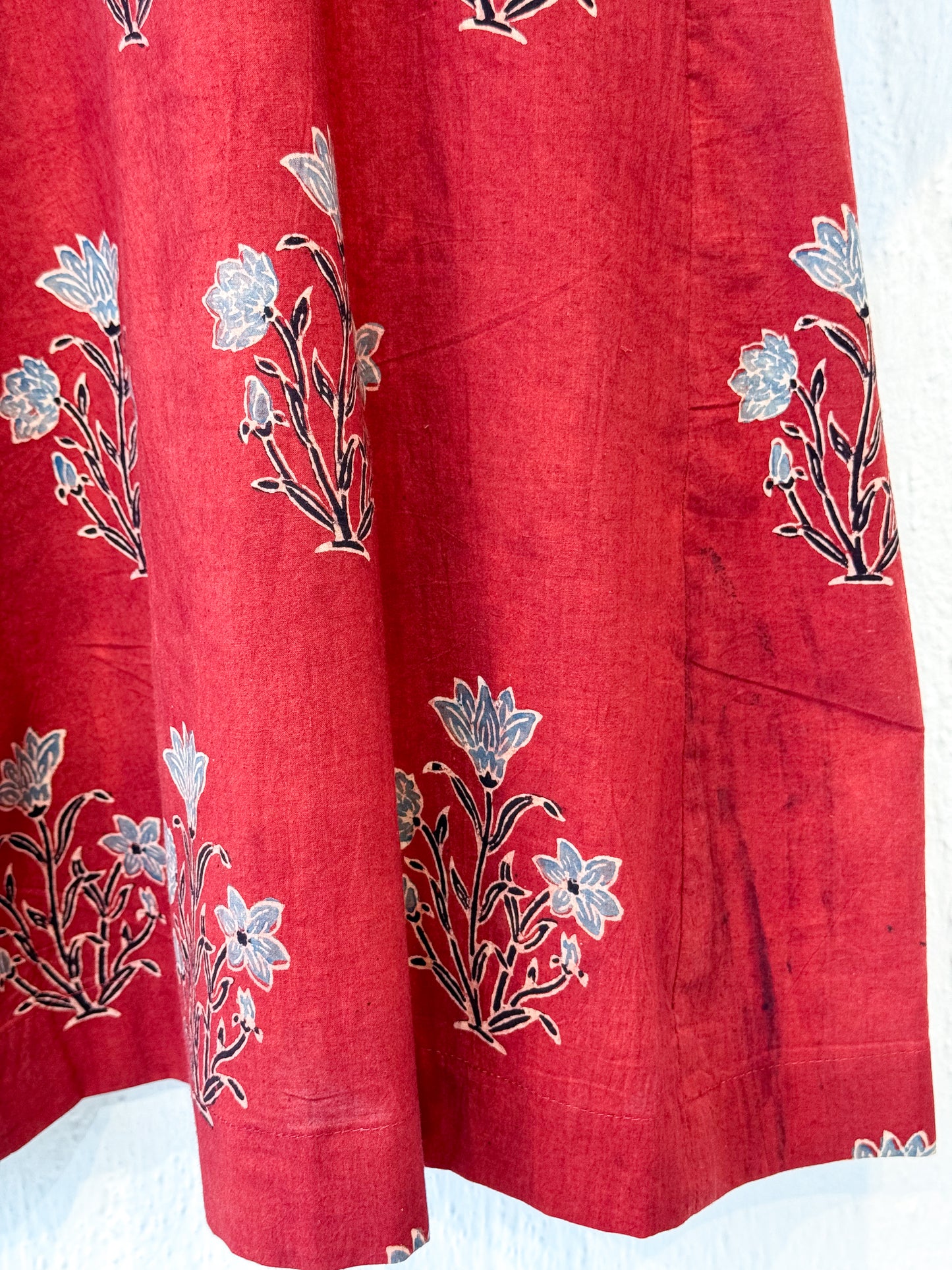 Handblock Printed Natural Dyed Ajrakh Cotton Kurta