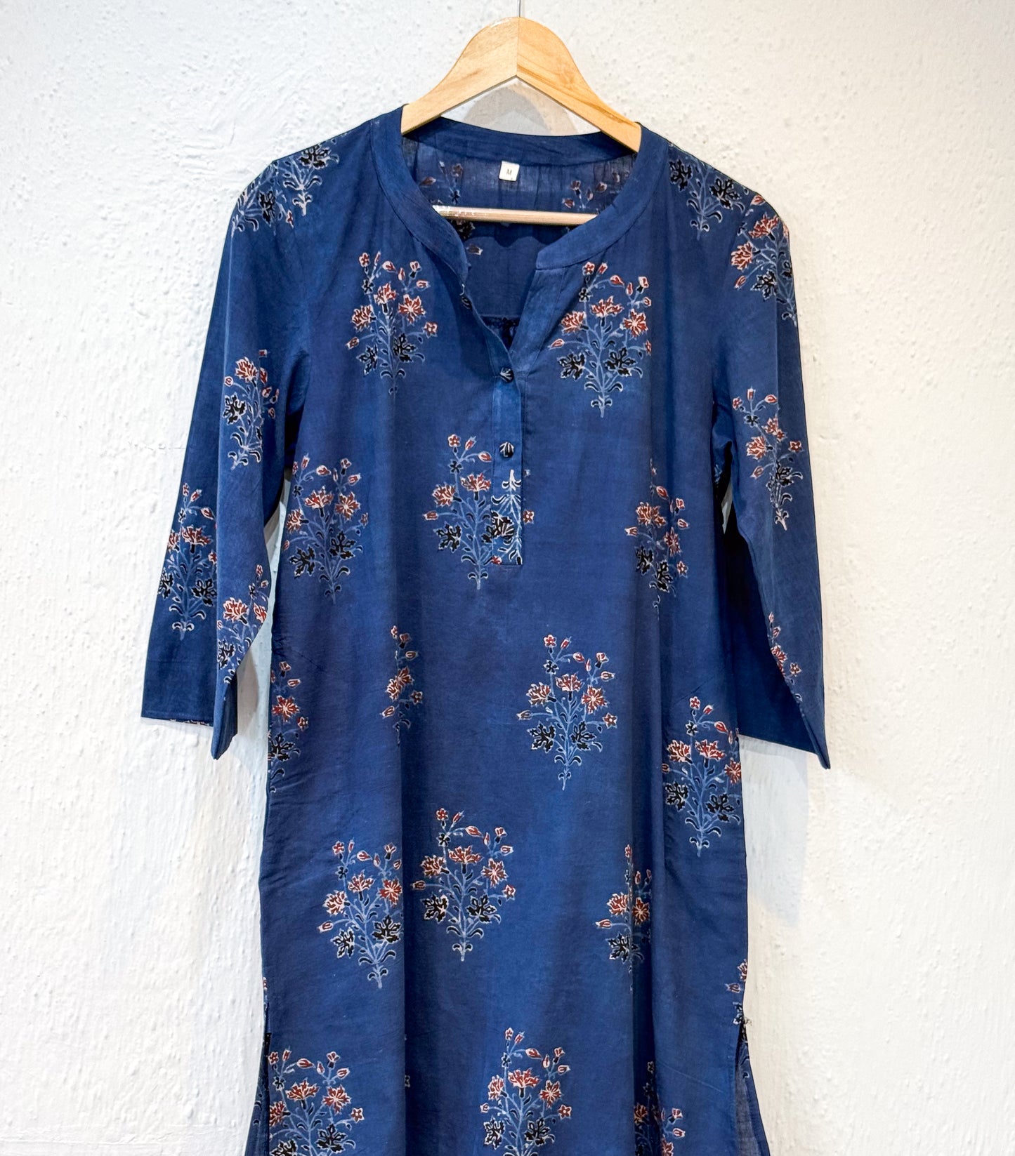 Handblock Printed Natural Dyed Ajrakh Cotton Kurta