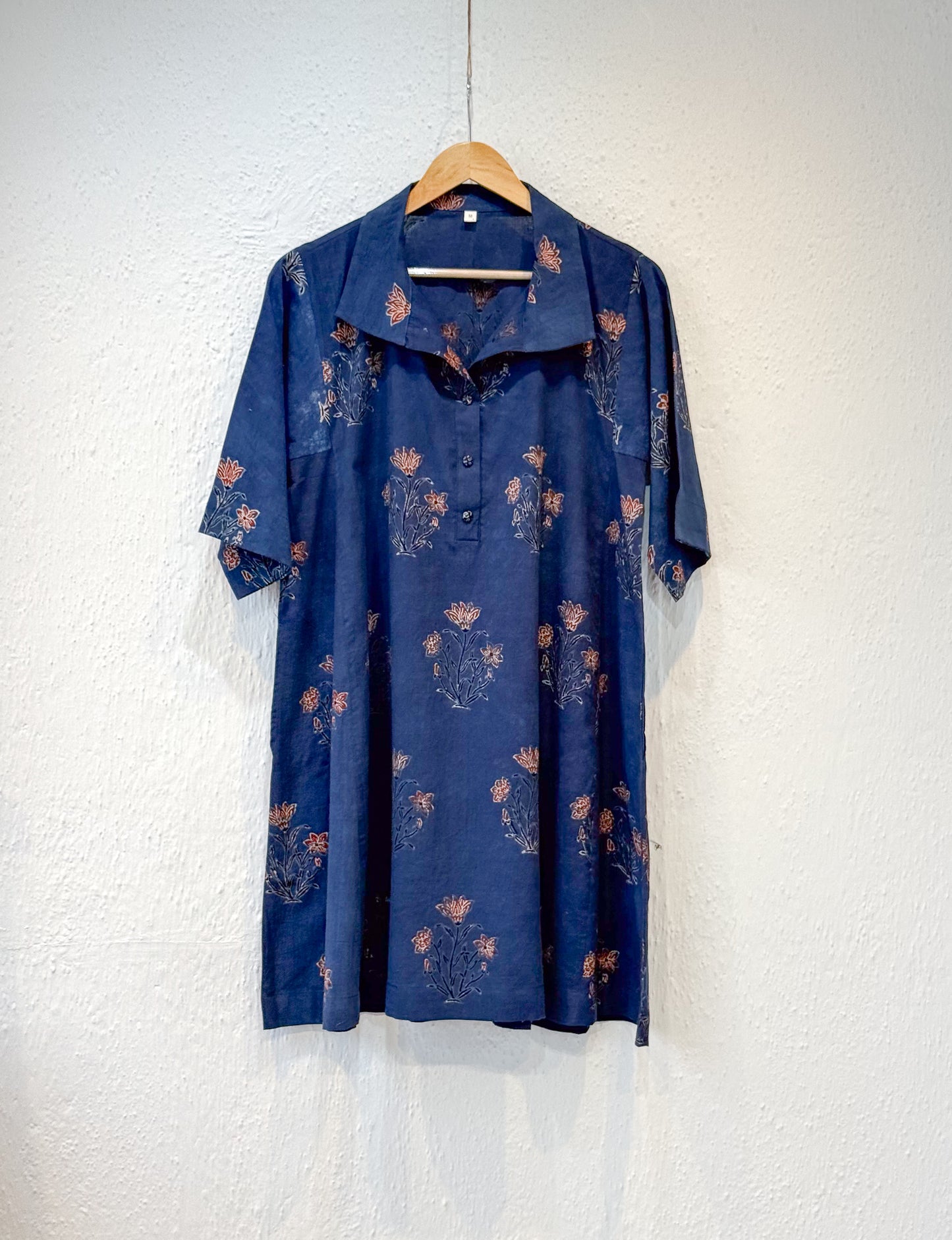 Handblock Printed Natural Dyed Ajrakh Cotton Kurta