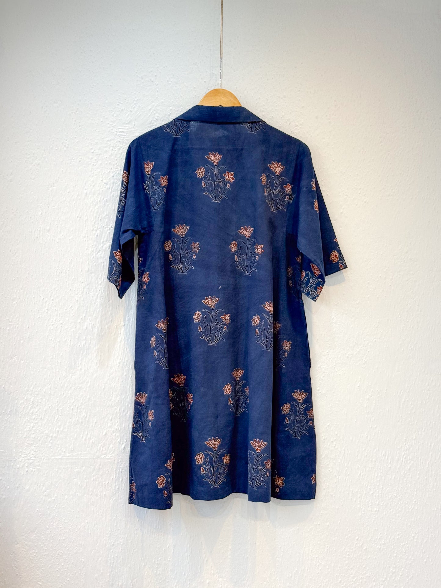 Handblock Printed Natural Dyed Ajrakh Cotton Kurta