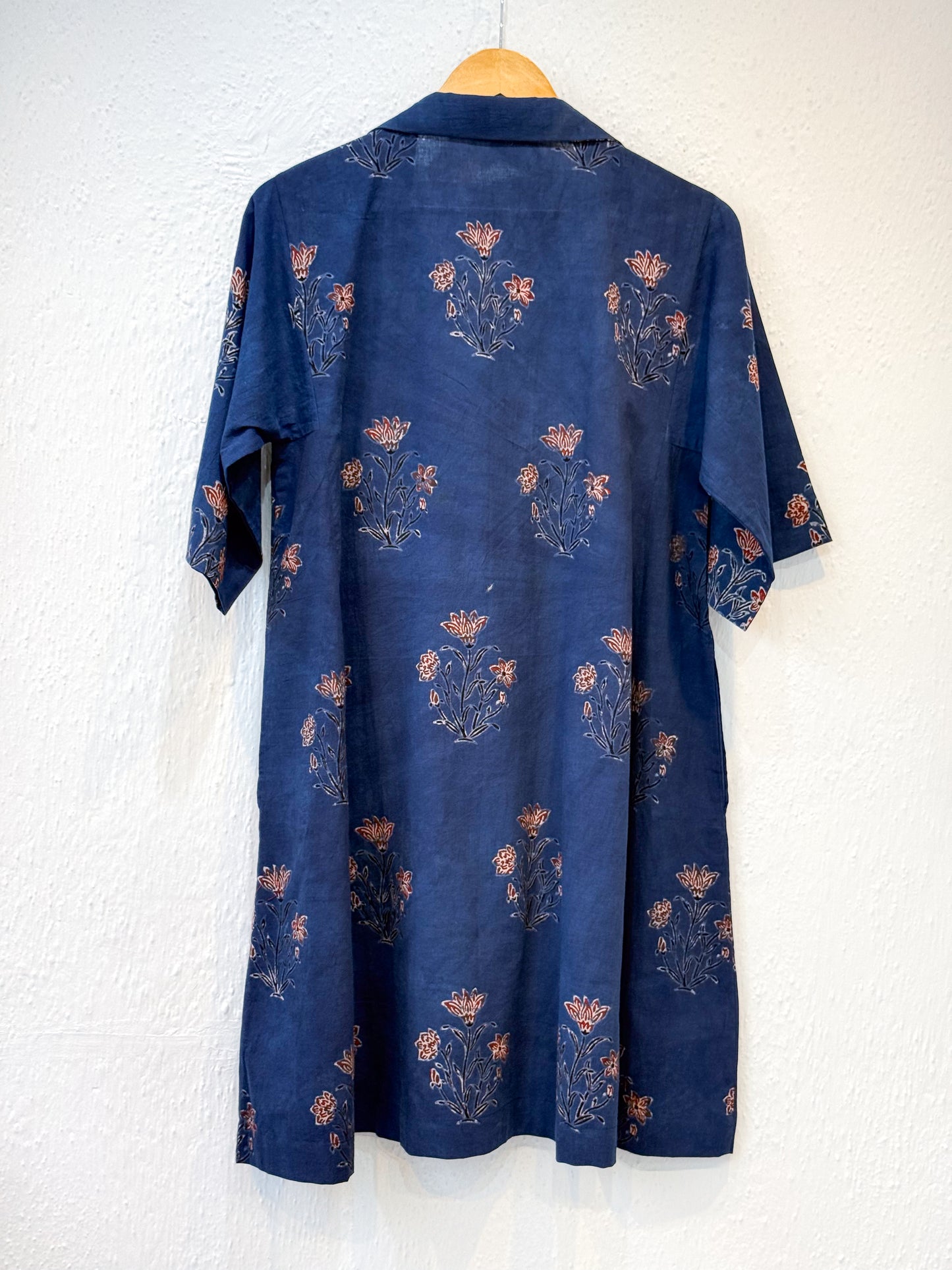 Handblock Printed Natural Dyed Ajrakh Cotton Kurta