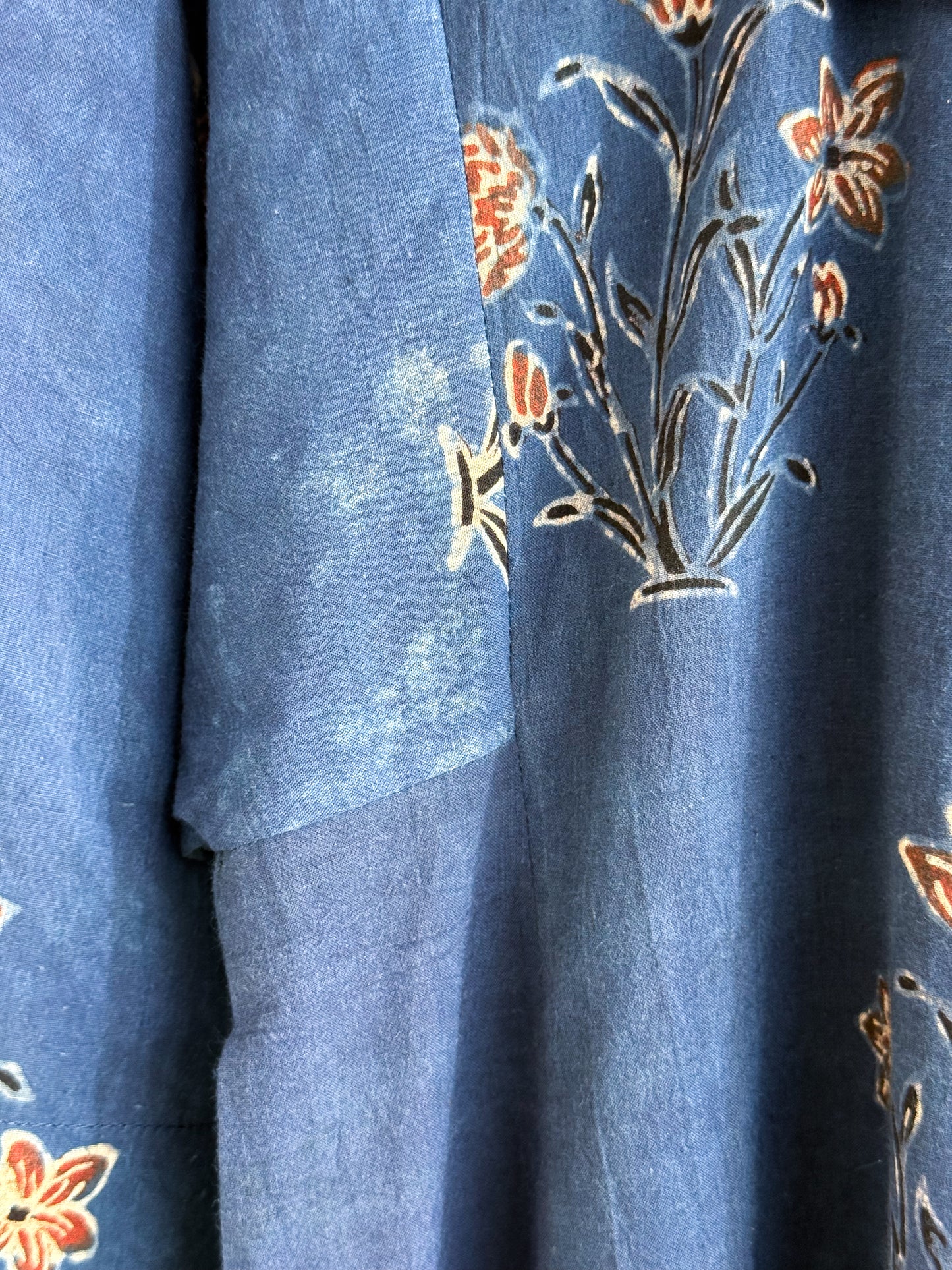 Handblock Printed Natural Dyed Ajrakh Cotton Kurta