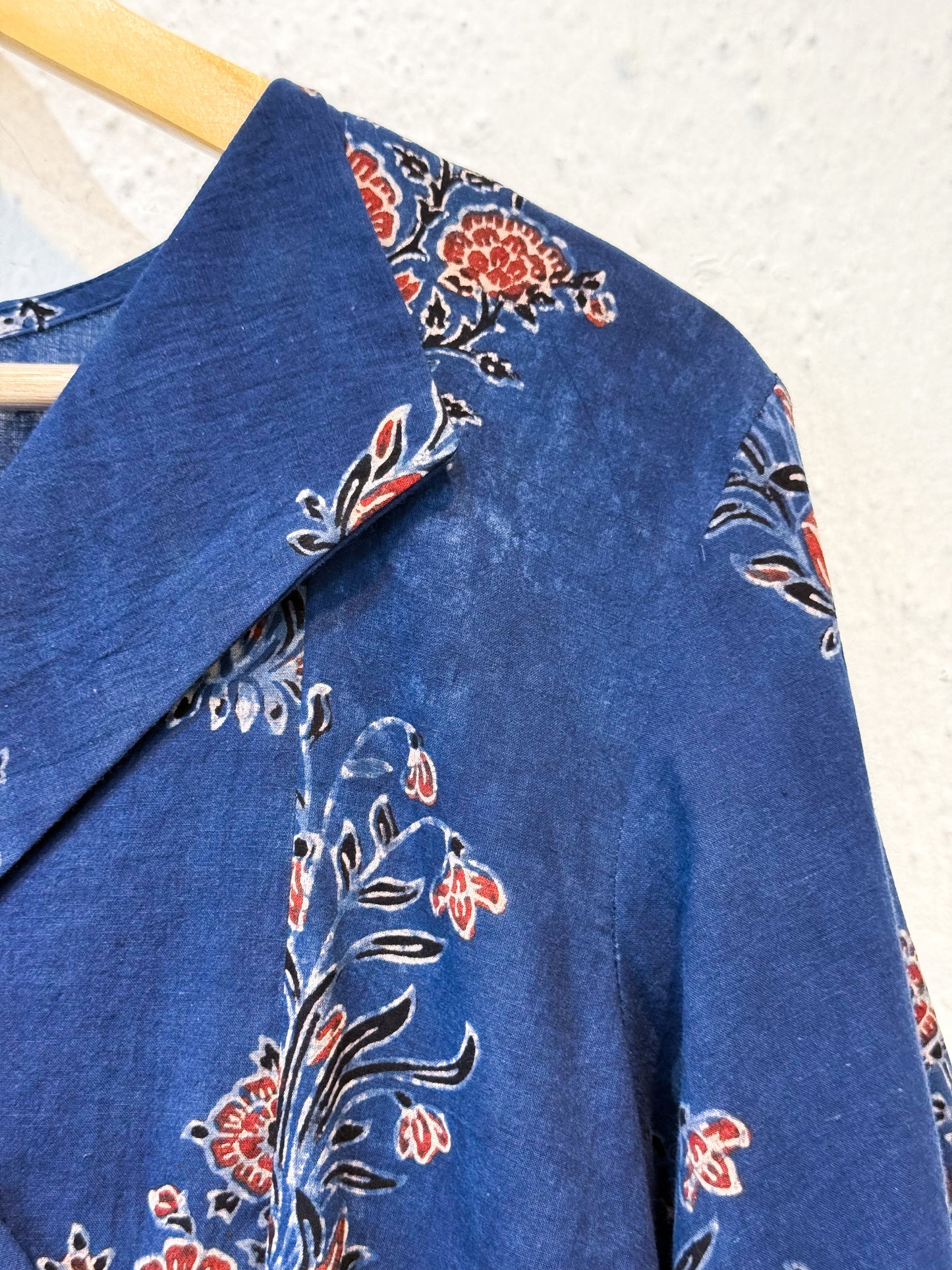 Handblock Printed Natural Dyed Ajrakh Cotton Kurta