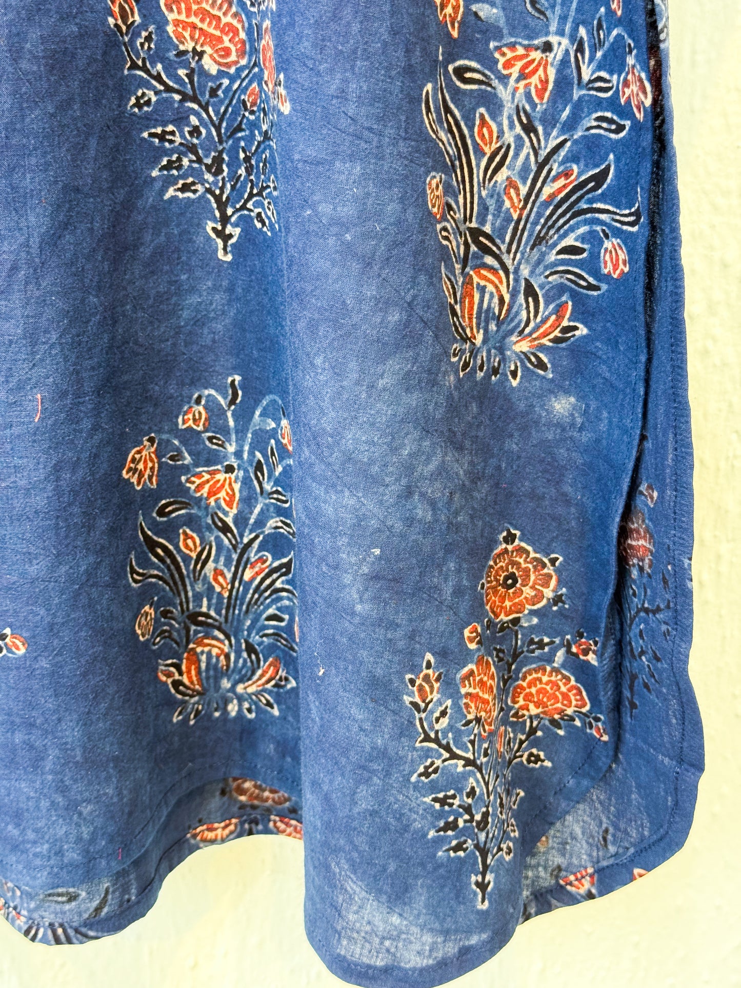 Handblock Printed Natural Dyed Ajrakh Cotton Kurta