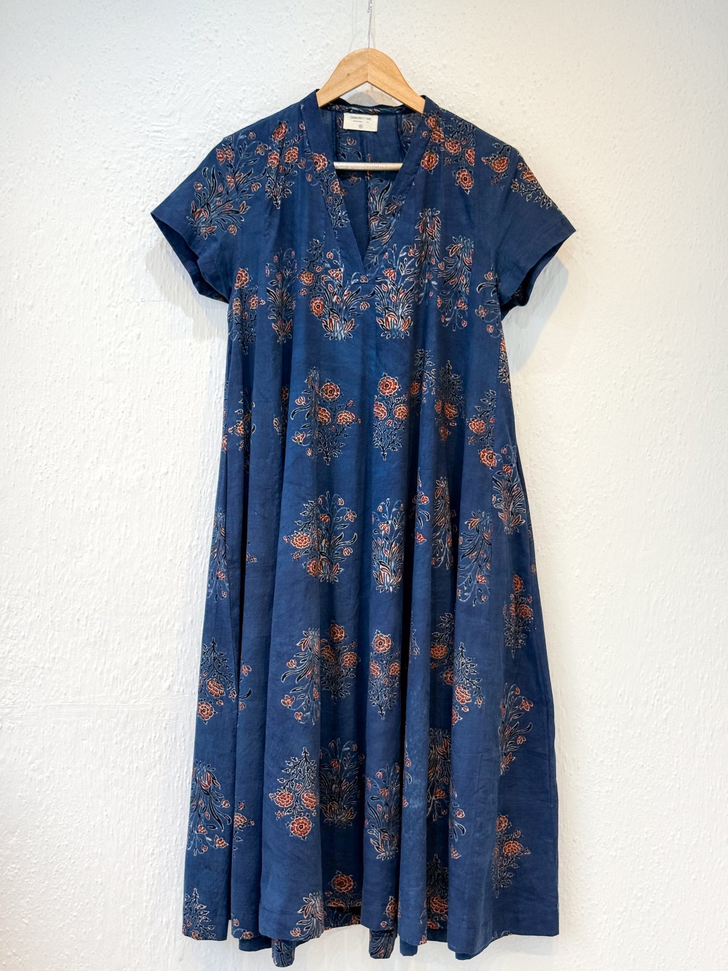 Handblock Printed Natural Dyed Ajrakh Cotton Kalidar Kurta