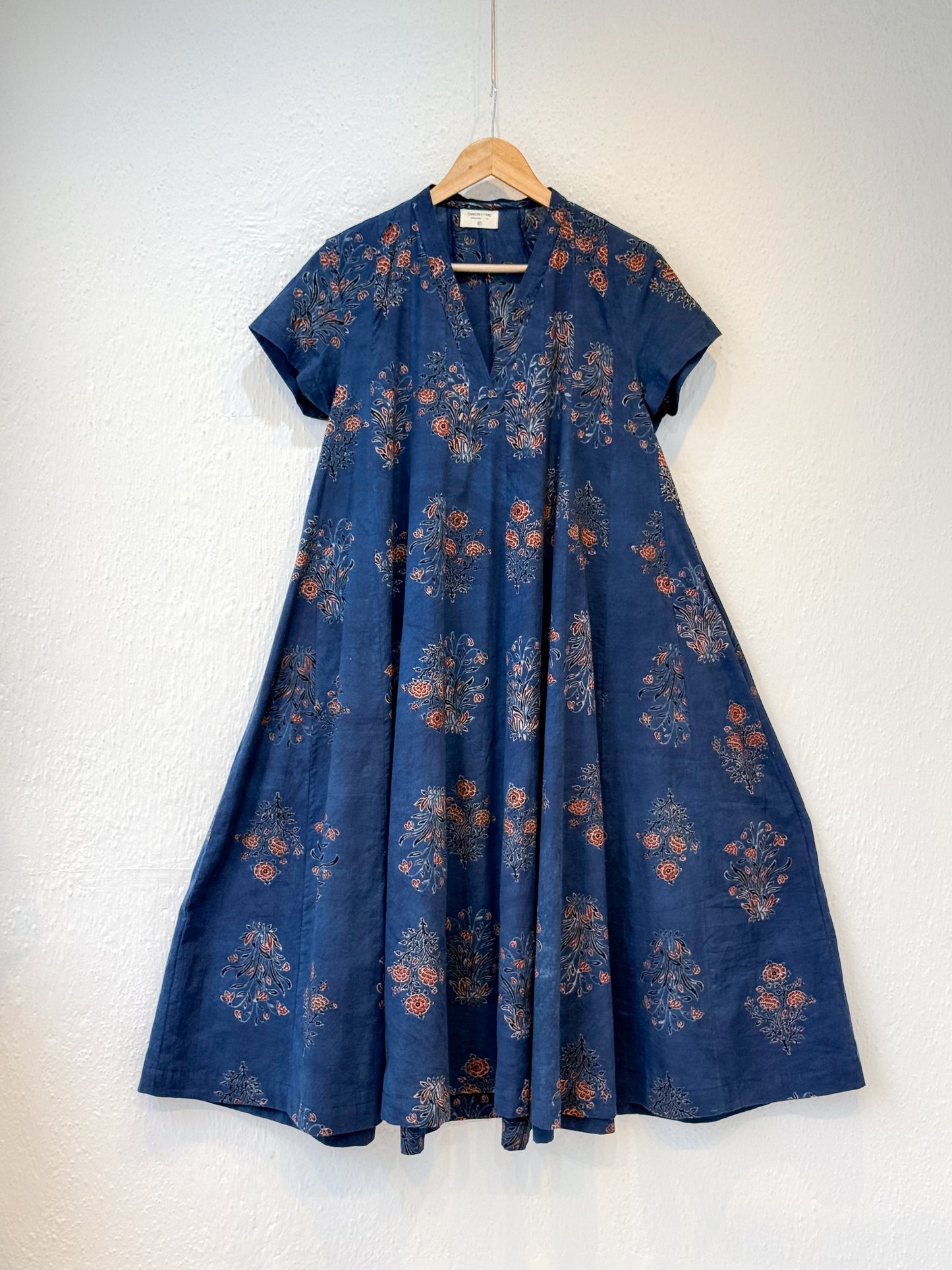 Handblock Printed Natural Dyed Ajrakh Cotton Kalidar Kurta