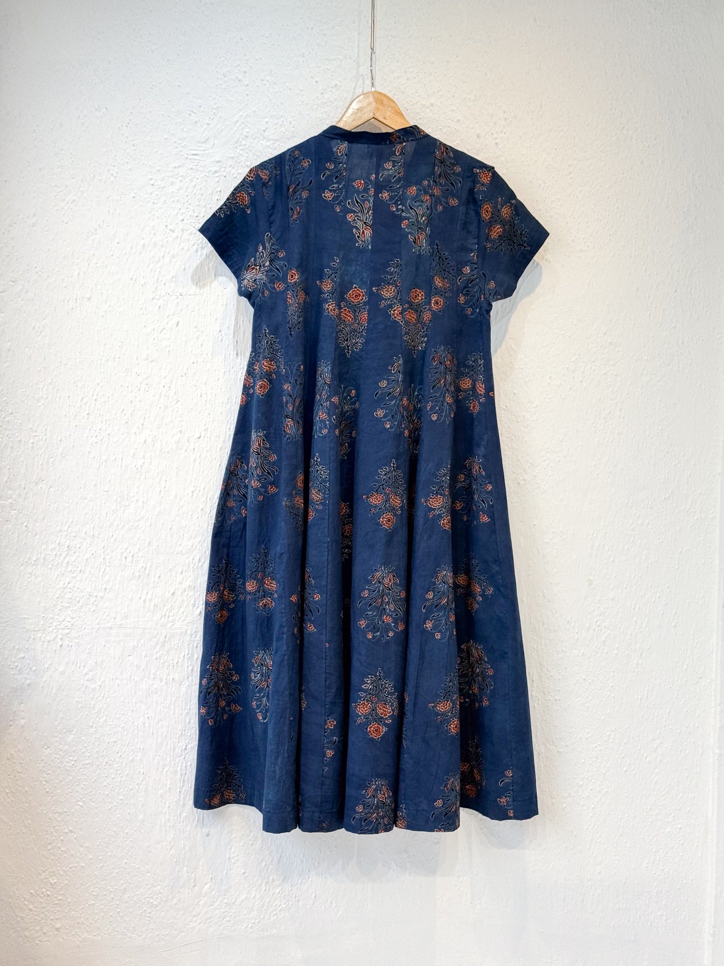 Handblock Printed Natural Dyed Ajrakh Cotton Kalidar Kurta