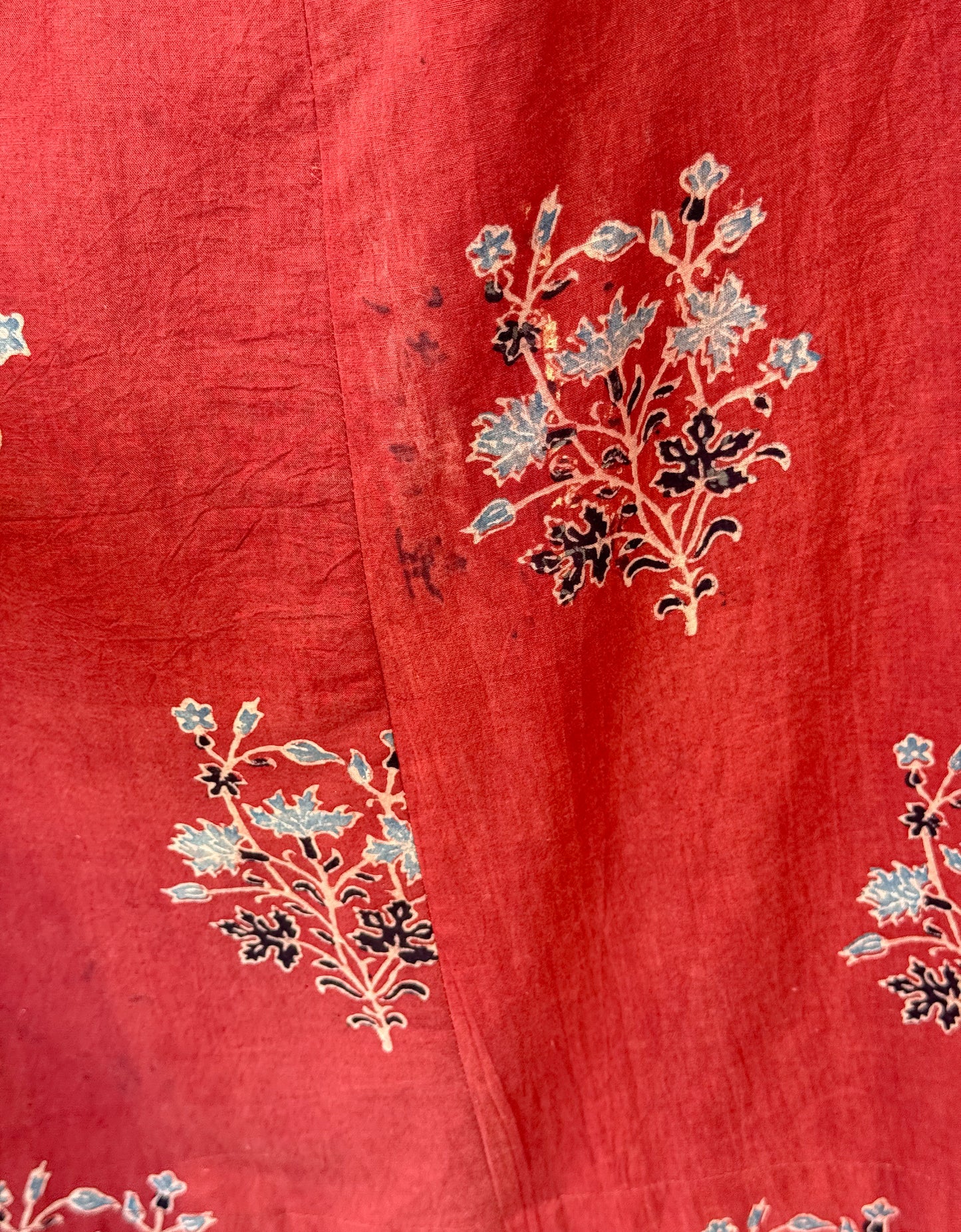 Handblock Printed Natural Dyed Ajrakh Cotton Kalidar Kurta