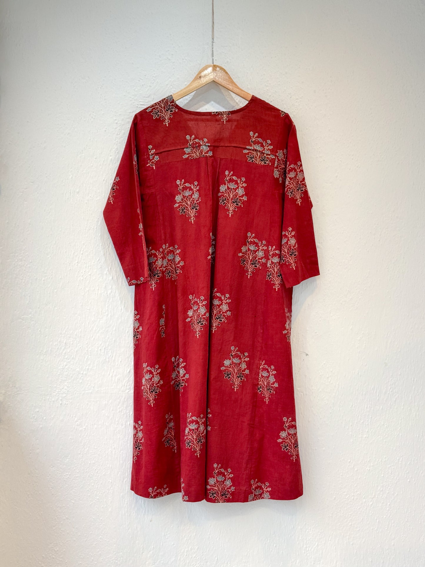 Handblock Printed Natural Dyed Ajrakh Cotton Kalidar Kurta