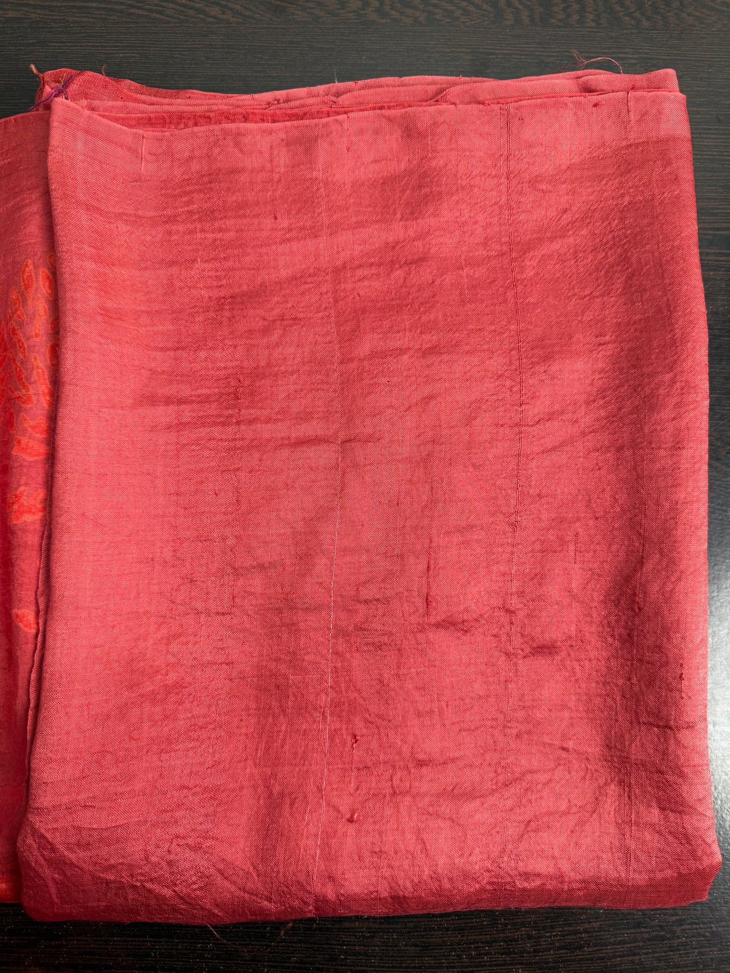 Handloom Hand Block Printed & Hand Embroidered Mulberry Silk Saree