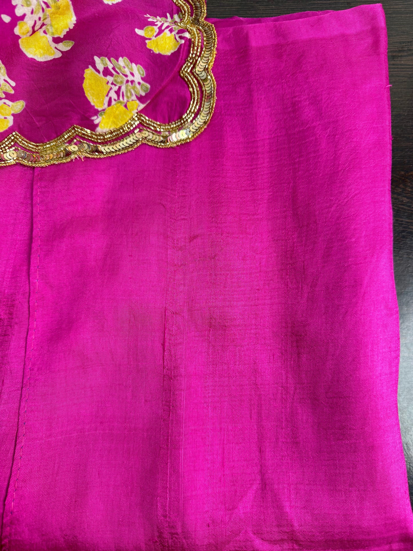 Handloom Hand Block Printed & Hand Embroidered Mulberry Silk Saree