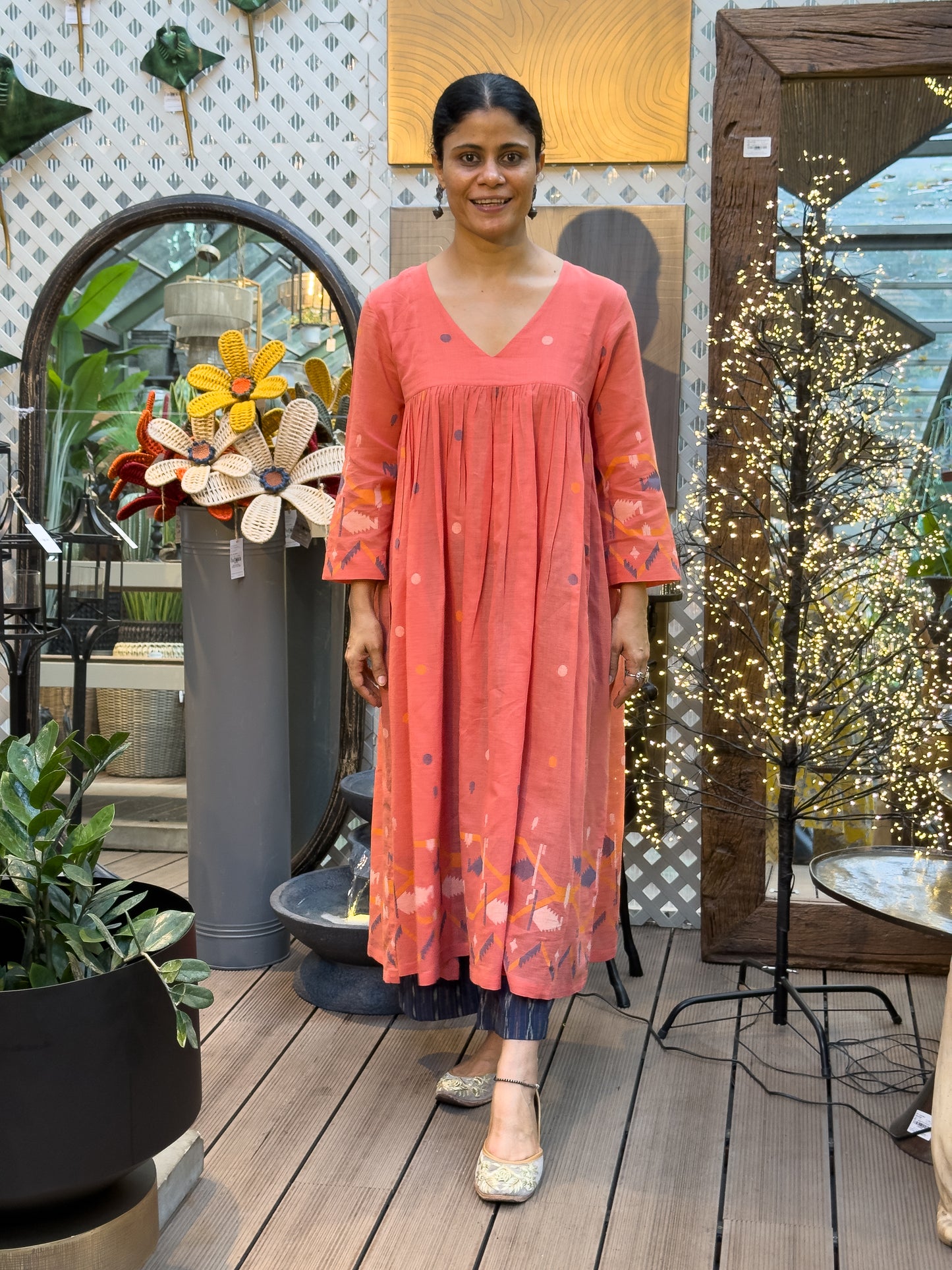 Handwoven Jamdani Muslin Kalidar Kurta