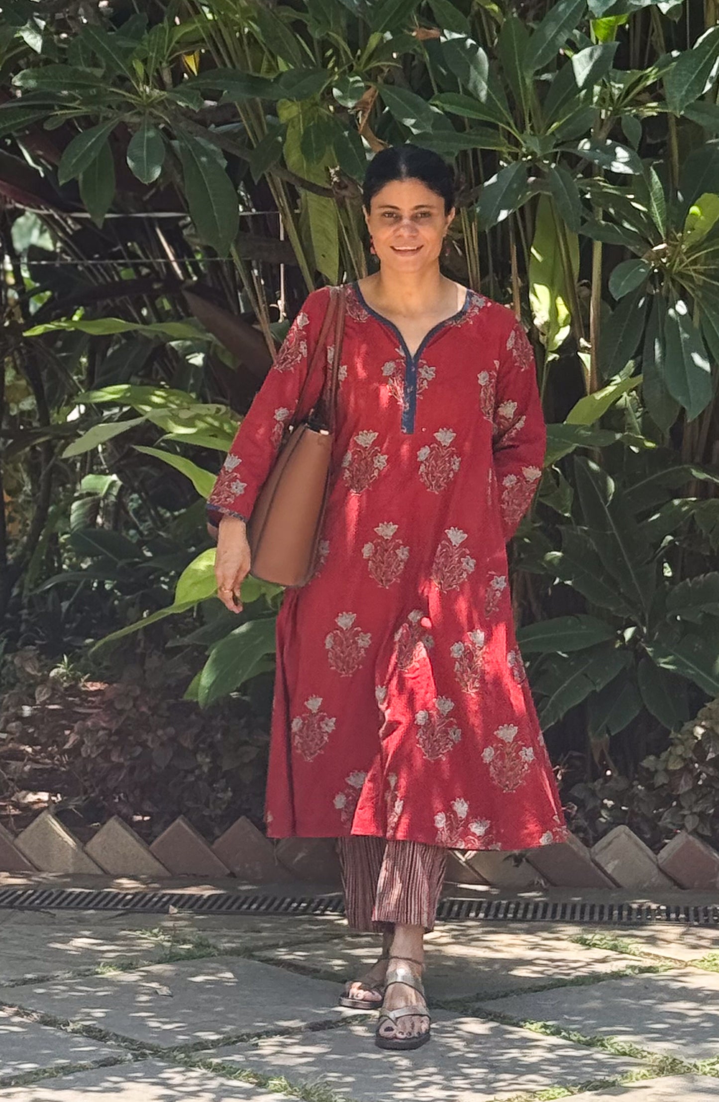 Cotton Handblock Printed Natural Dyed Ajrakh Kurta