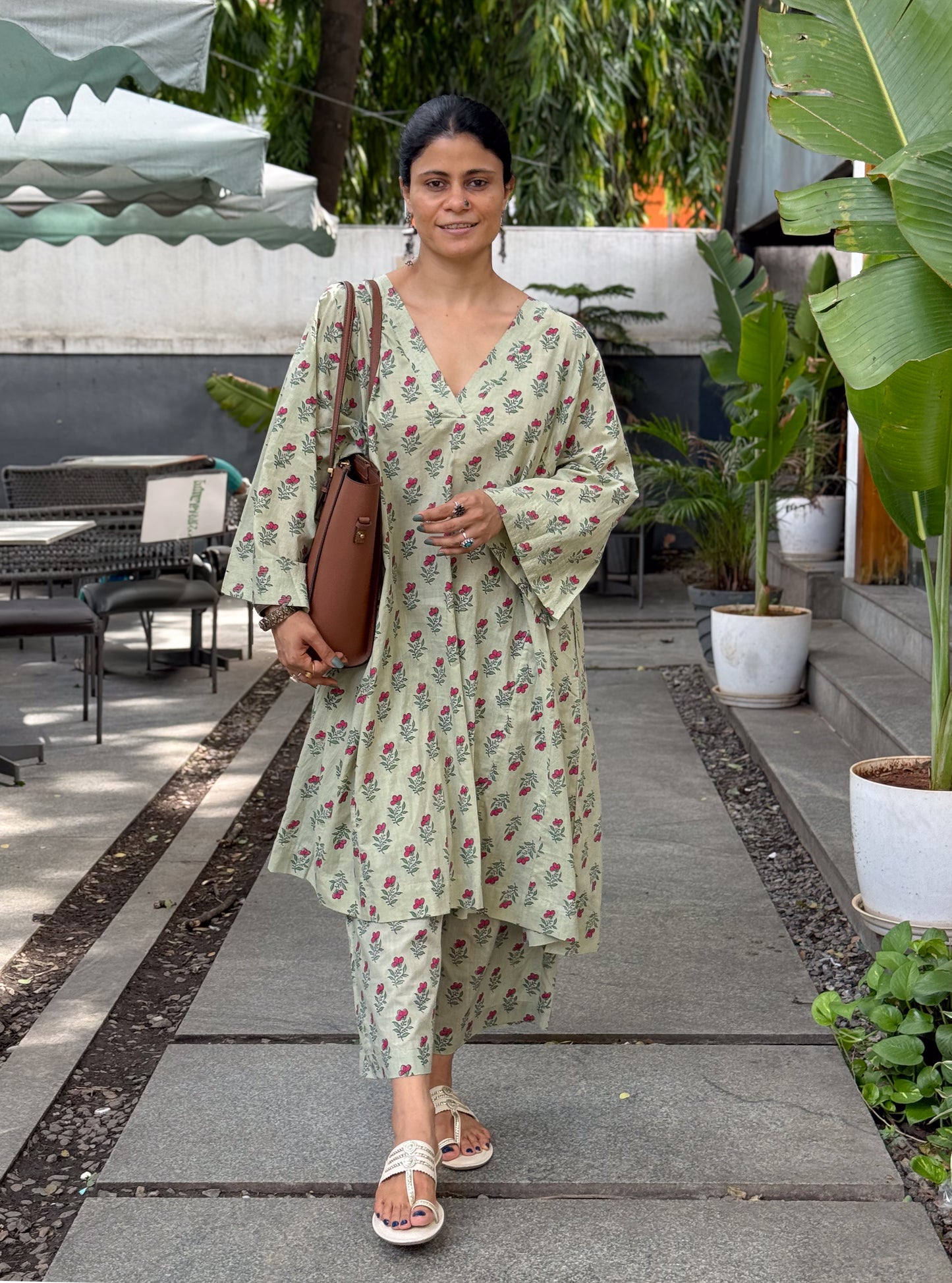 Handloom Cotton with Handblock Printed Kurta