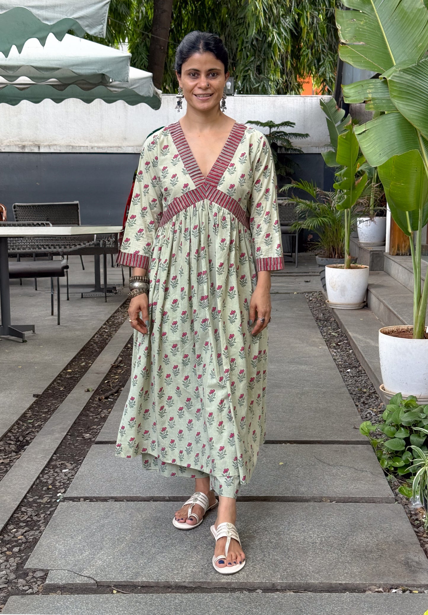 Handloom Cotton with Handblock Printed Kurta