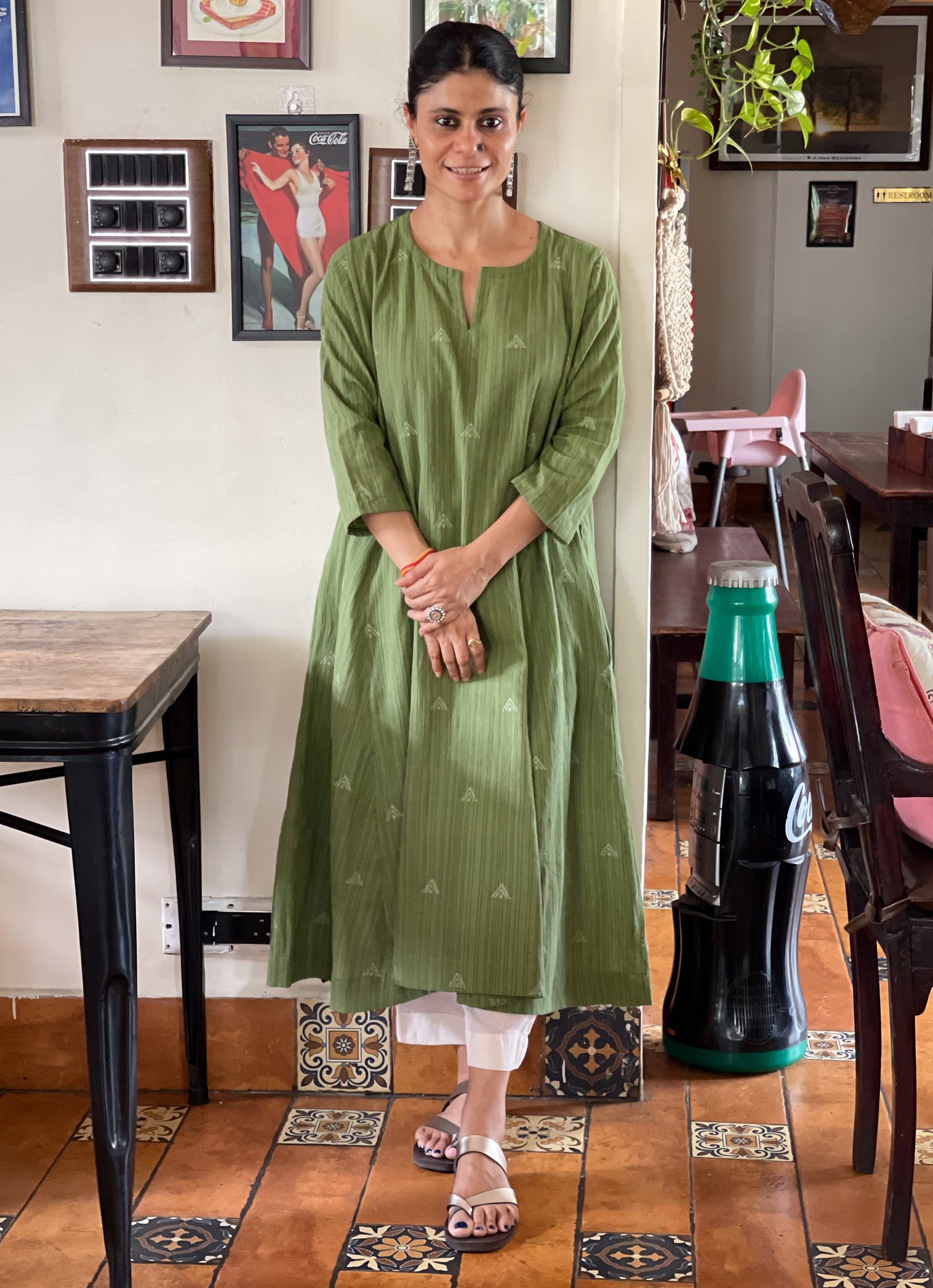 Handwoven Jamdani cotton Kalidar Kurta