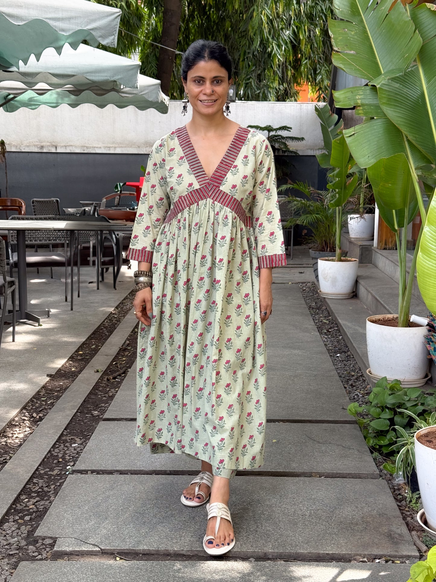 Handloom Cotton with Handblock Printed Kurta