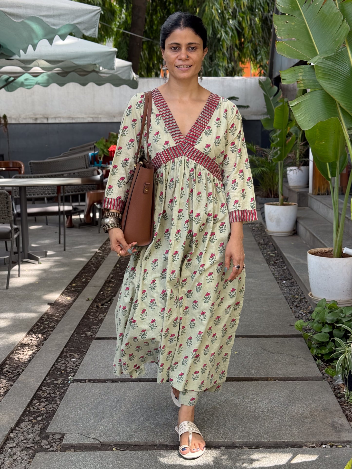 Handloom Cotton with Handblock Printed Kurta