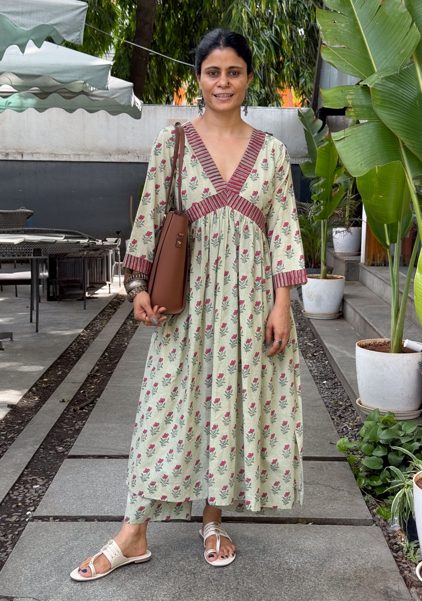 Handloom Cotton with Handblock Printed Kurta