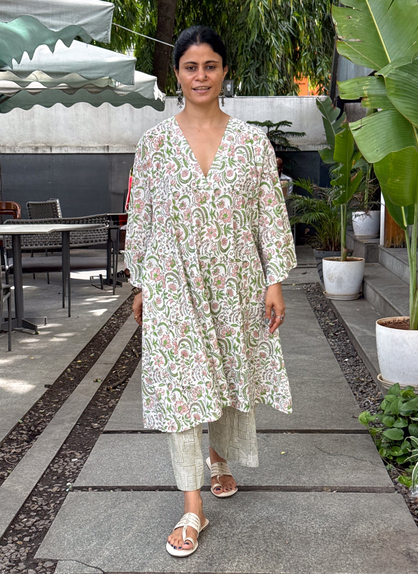 Handloom Cotton with Handblock Printed Kurta