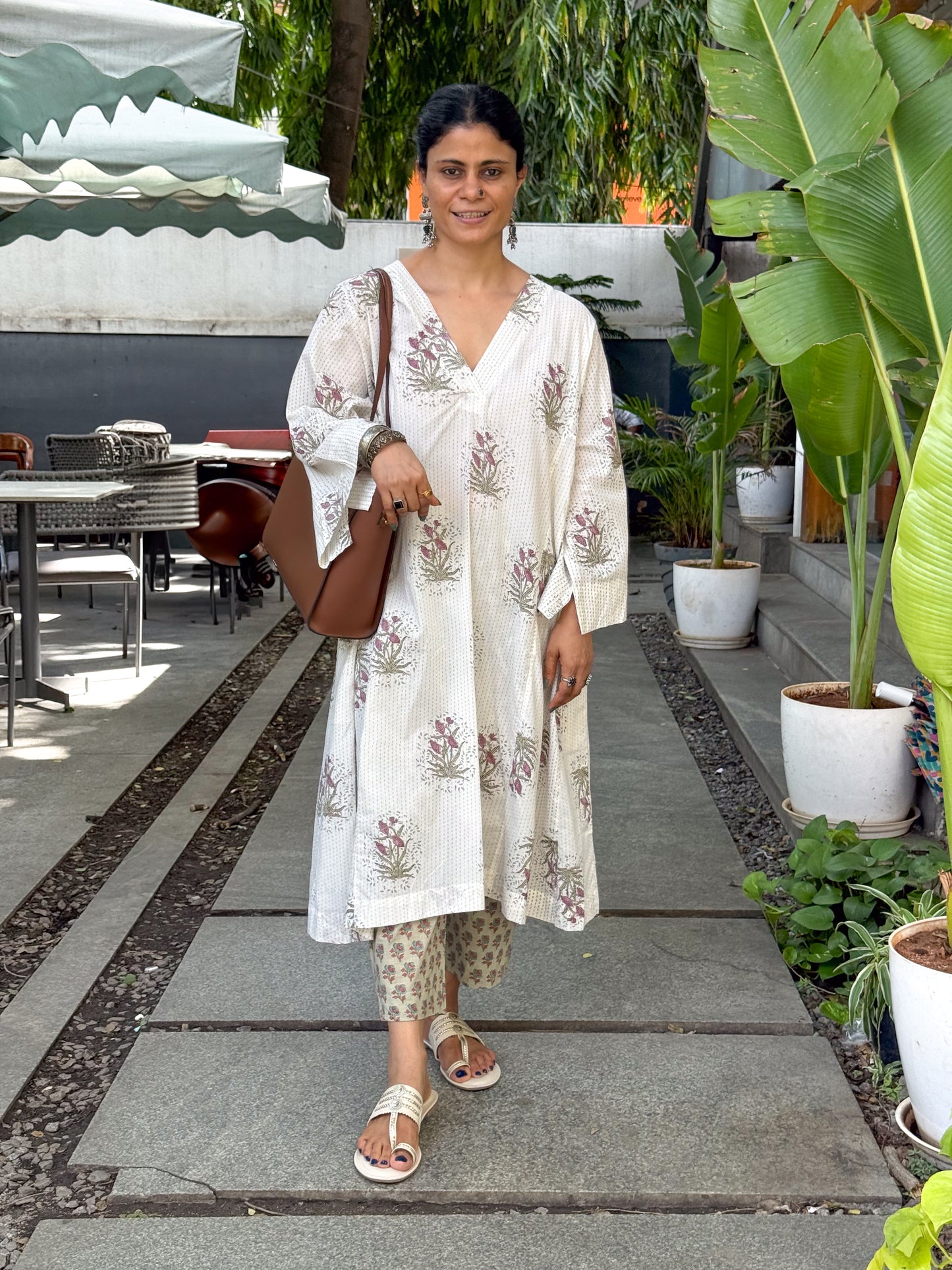 Handloom Cotton with Handblock Printed Kurta