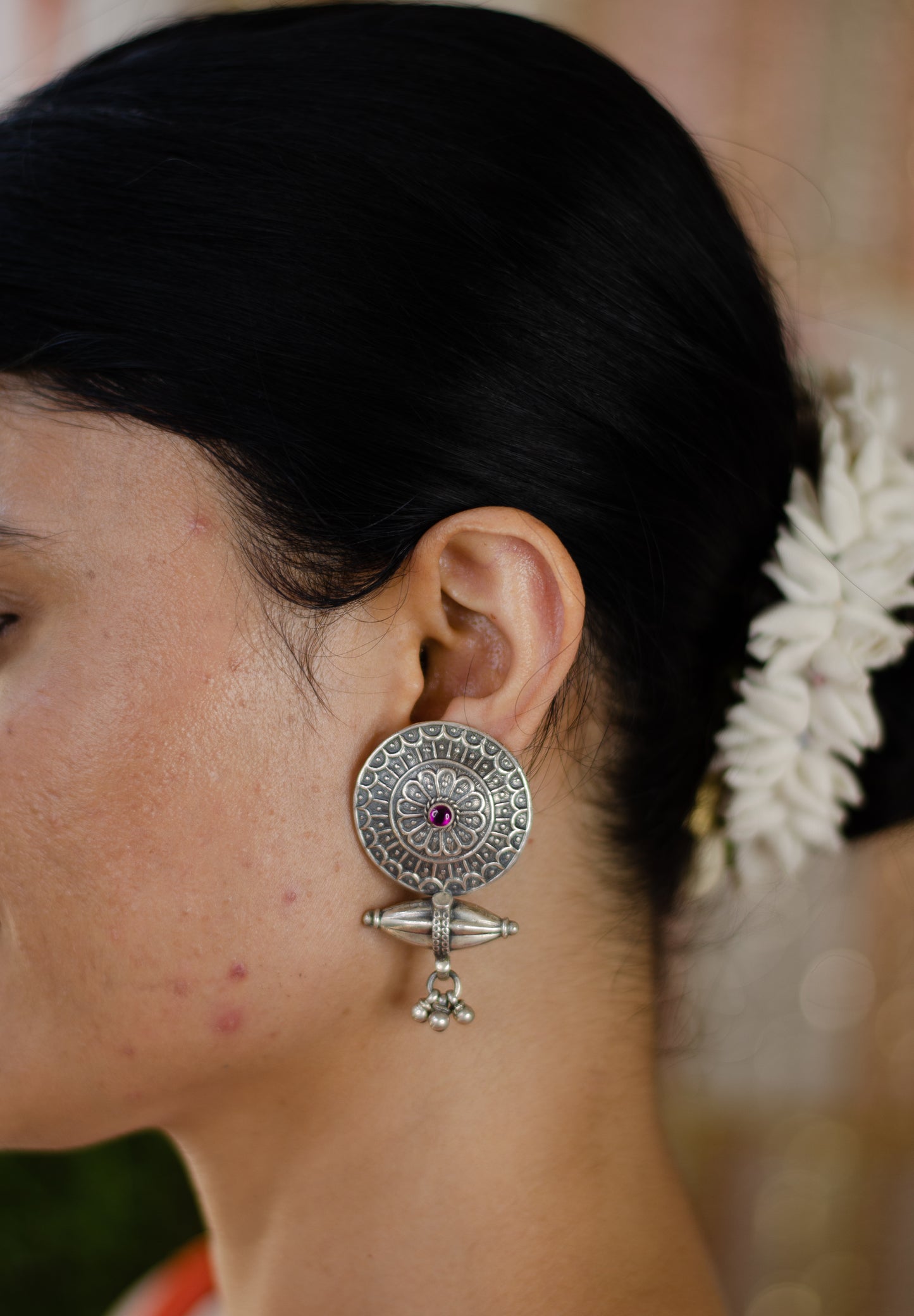 Handmade Silver tone earrings.