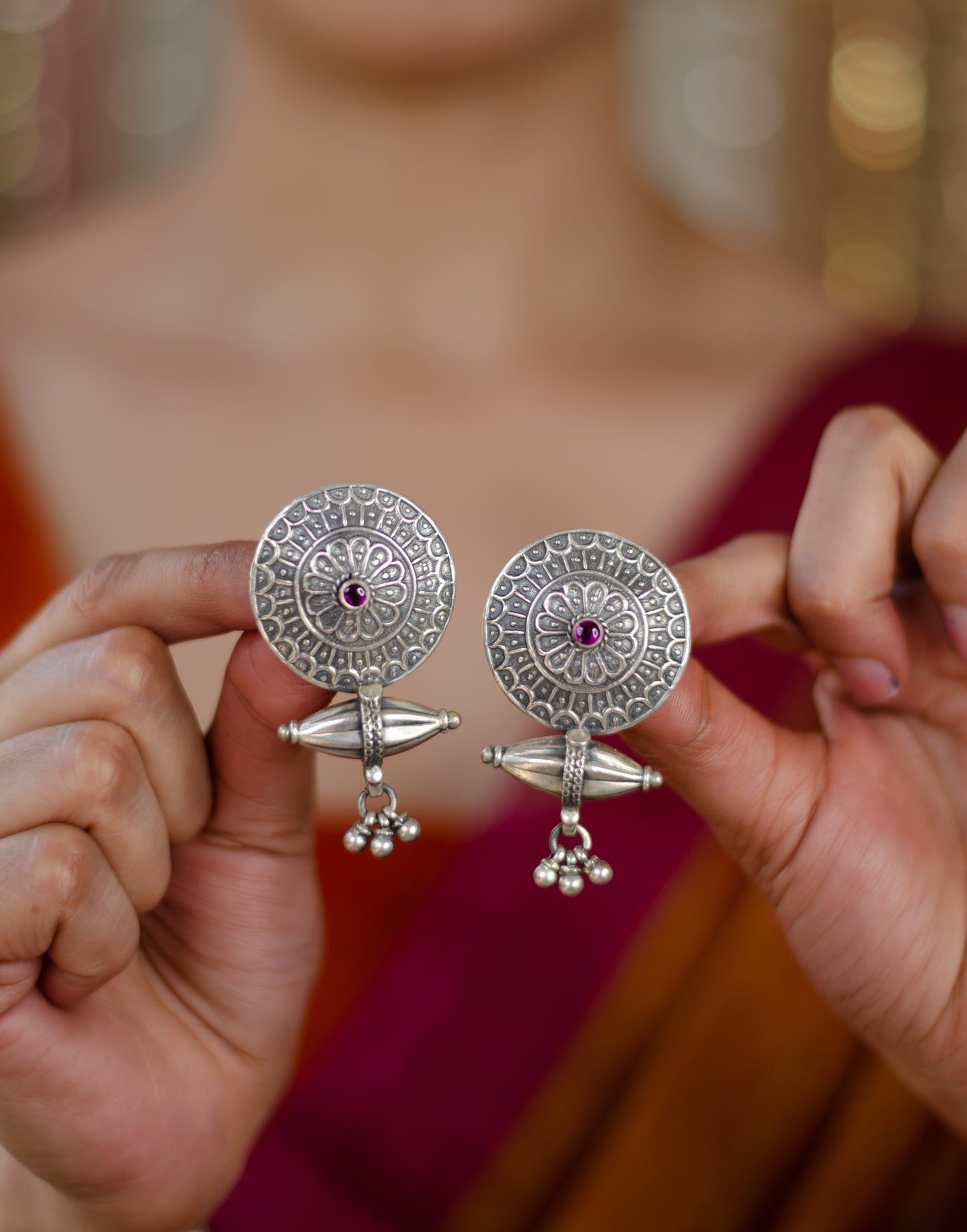 Handmade Silver tone earrings.