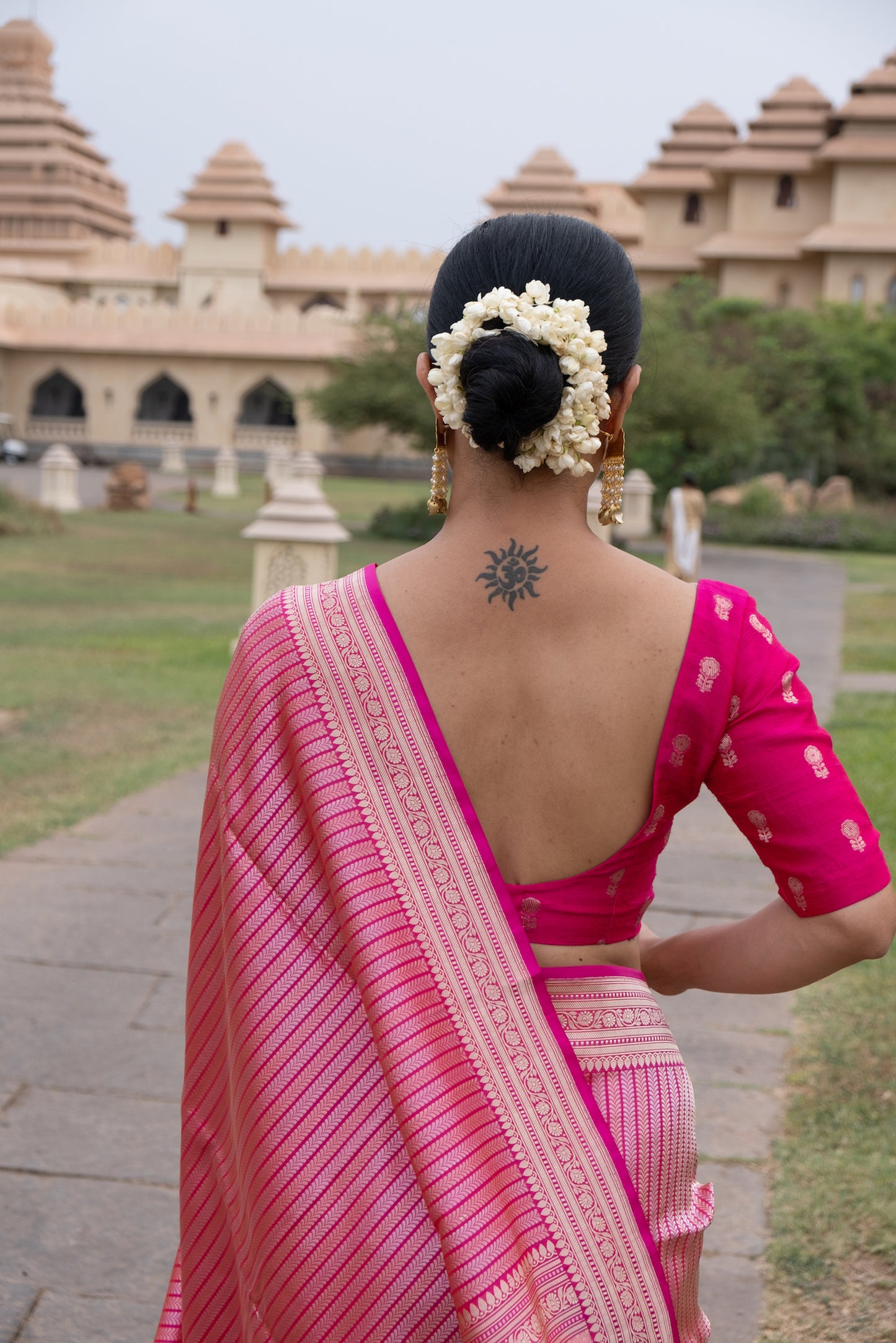 Rani Pink Handwoven Kadwa Katan Silk Banarasi Saree