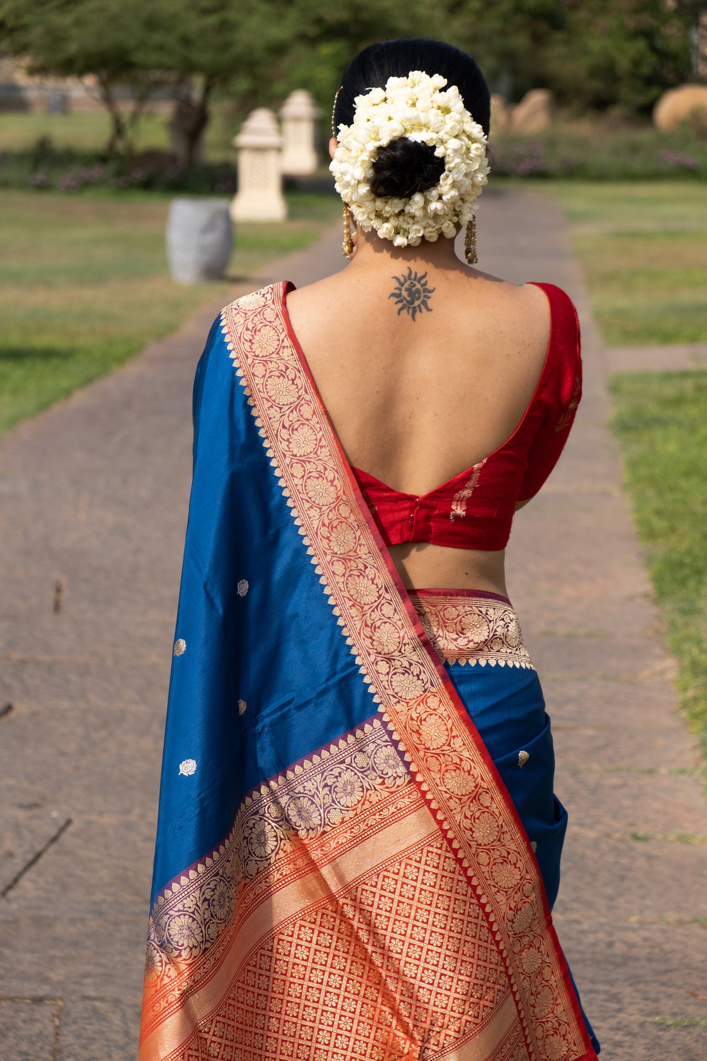 Blue Colour Handwoven Kadwa Katan Silk Banarasi Saree