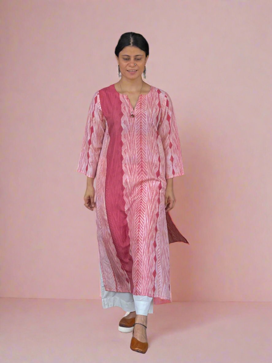 Handmade Mulberry Silk Shibori Kalidar Kurta