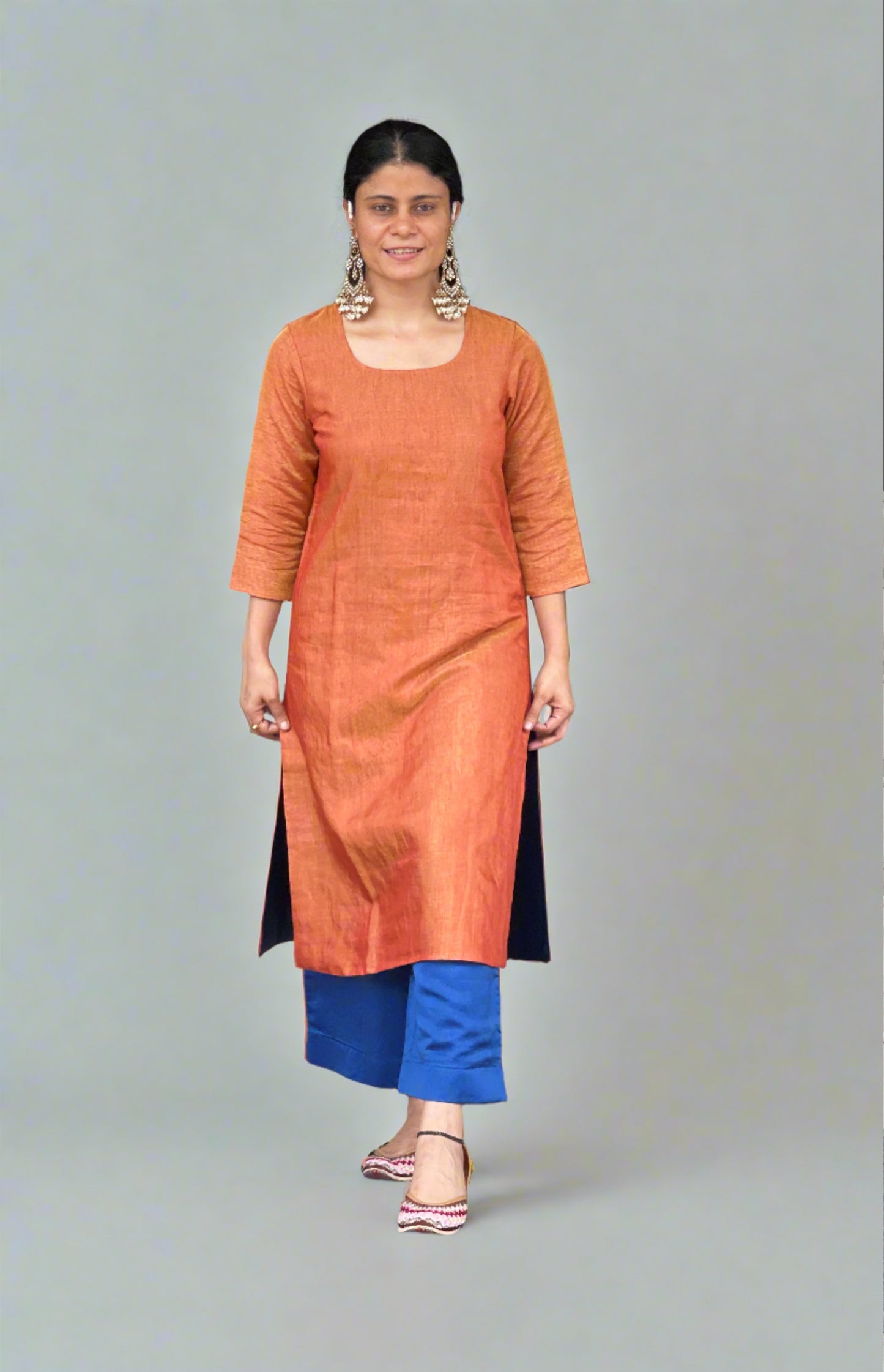 Handloom Metallic Silk Kurta