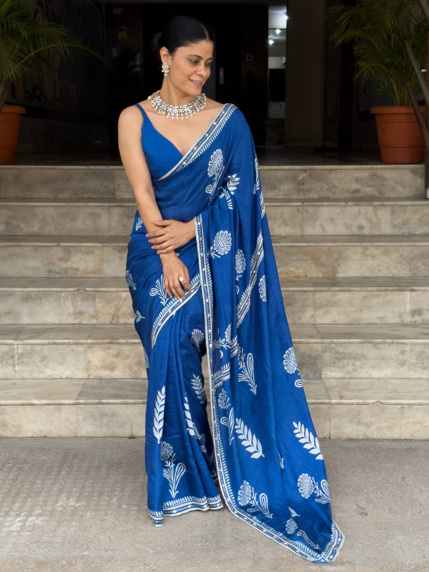 Saanjh Collection - Handembroidered Saree