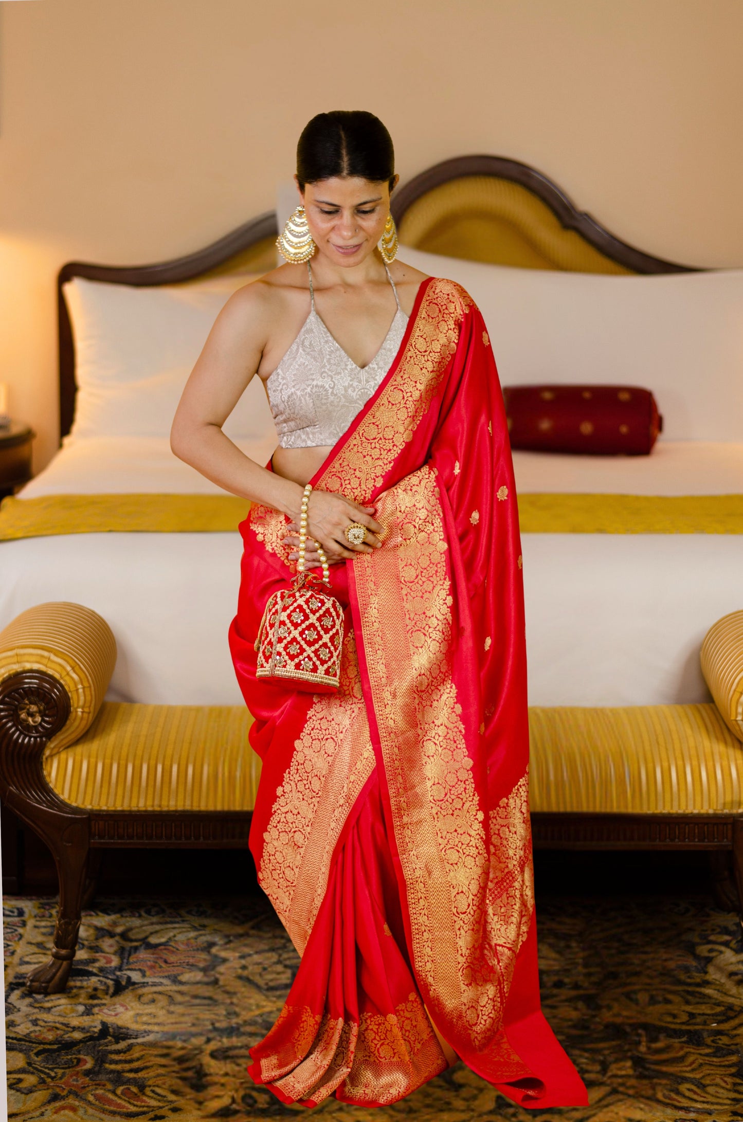 Handloom Kadwa Mulberry Silk Banarasi Saree