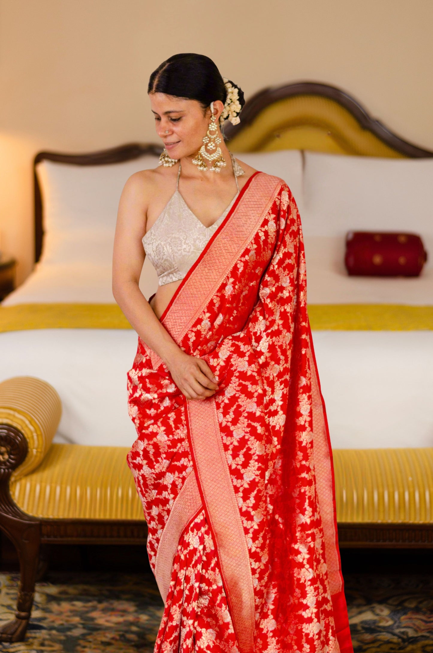 Maroon Colour Handwoven Kadwa Katan Silk Banarasi Saree