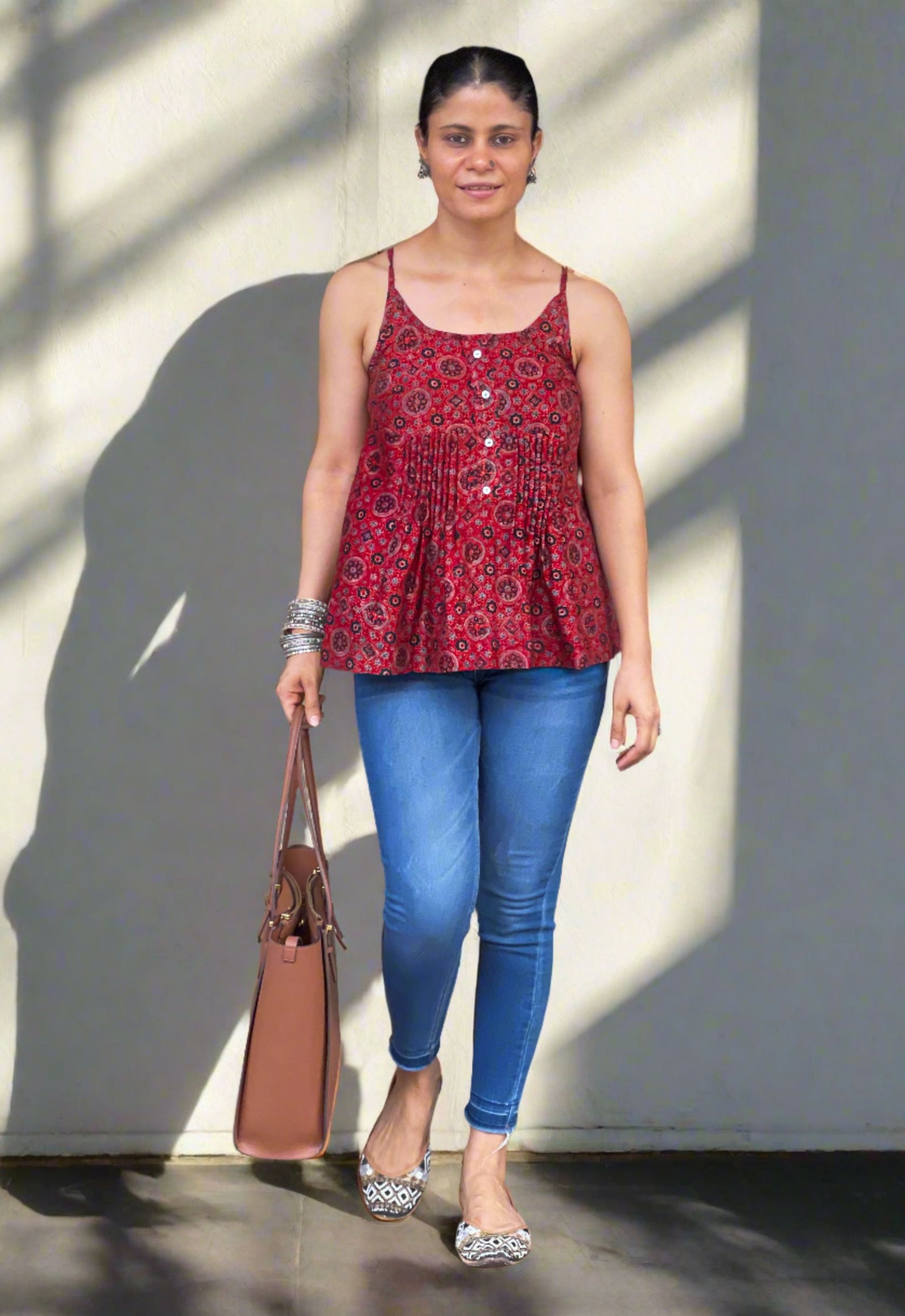Handblock Printed Ajrakh Top