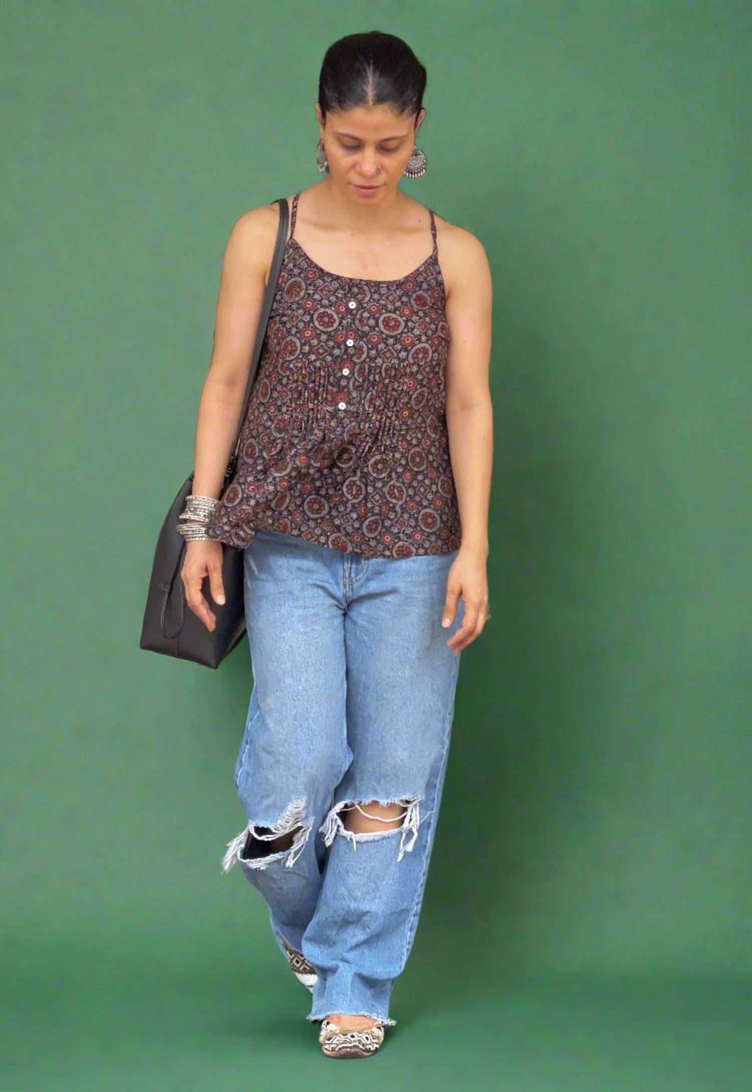 Handblock Printed Ajrakh Top