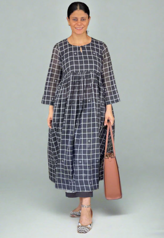 Handwoven Muslin jamdani Kalidar Kurta