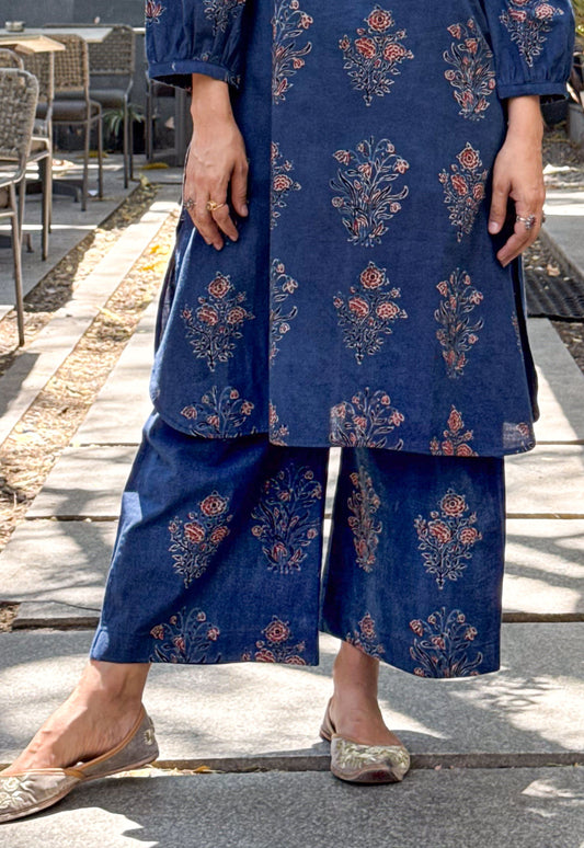 Cotton Handblock Printed Natural Dyed Ajrakh Pant