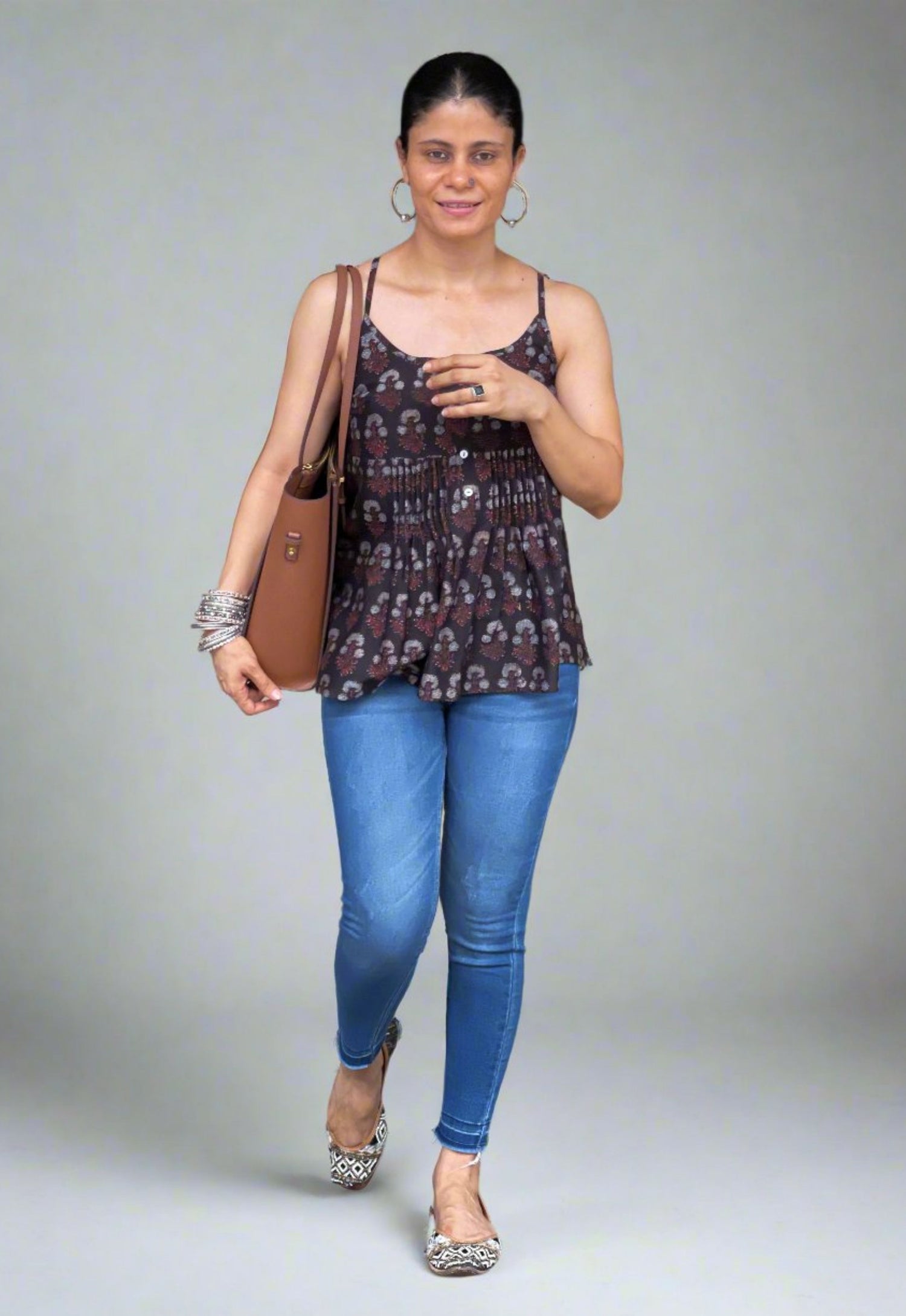 Handblock Printed Ajrakh Top