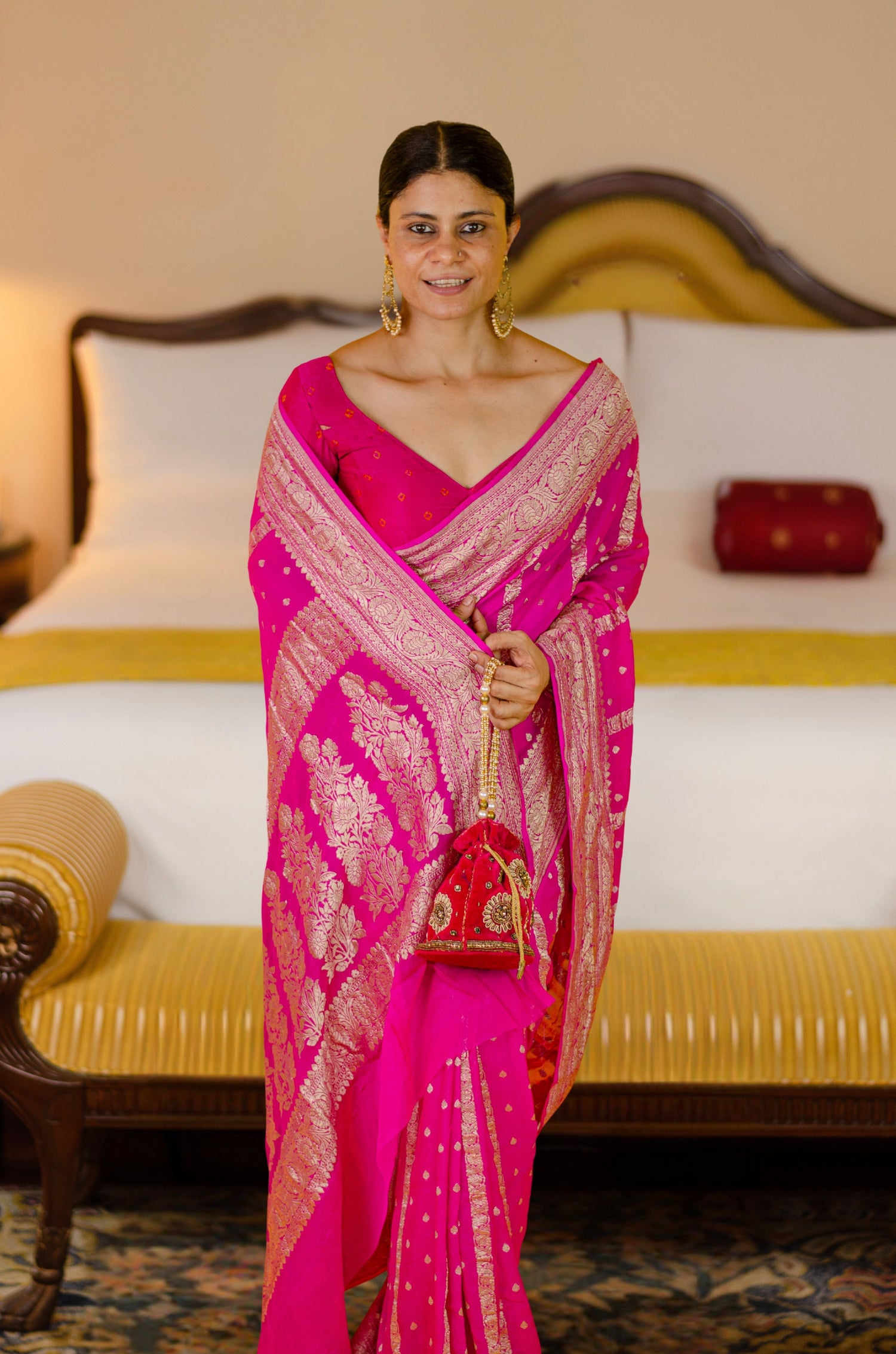 Handloom Kadwa Chiffon Banarasi Silk Saree